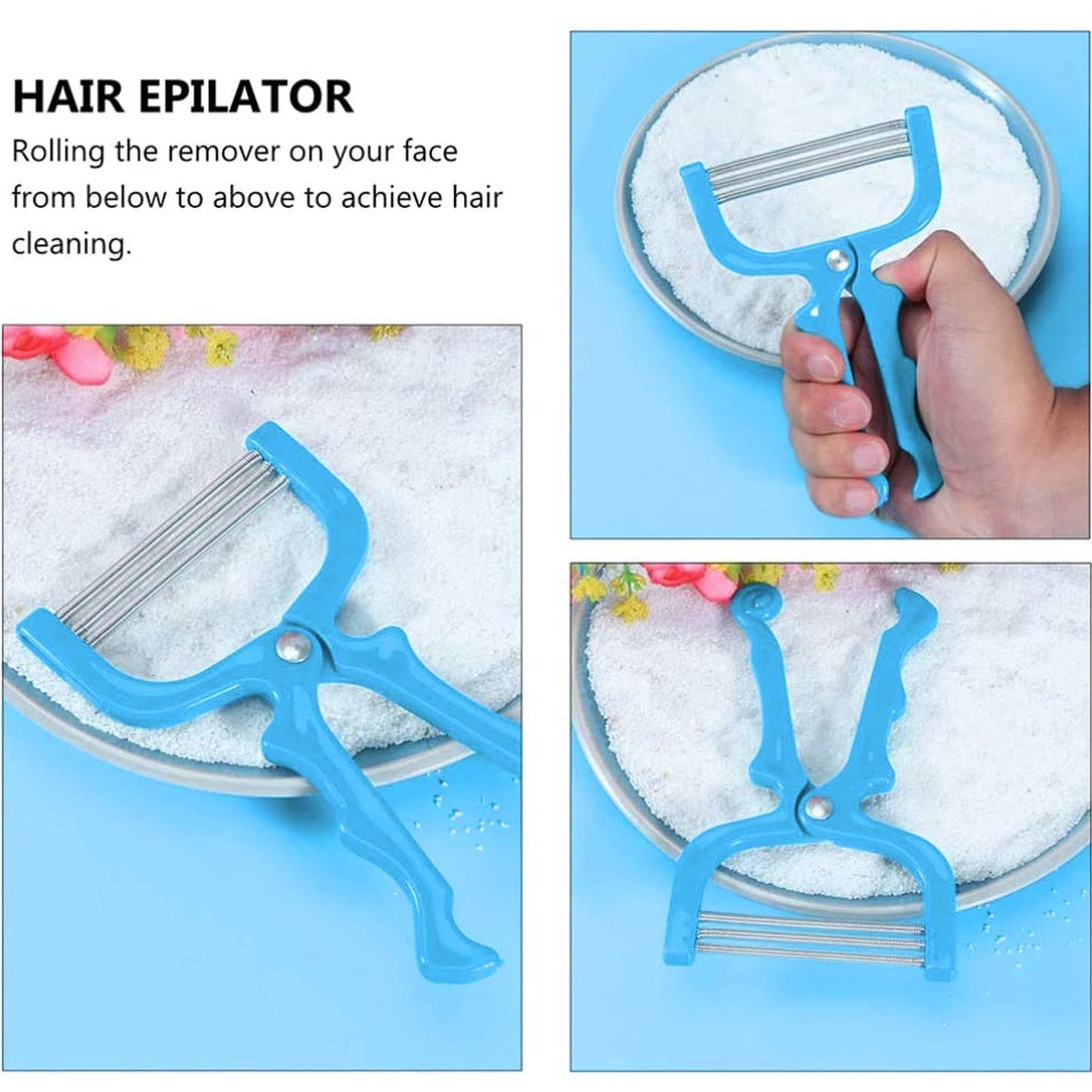 ZJchao 2pcs Spring Hair Remover, Stainless Steel Face Epilator Spring Threading for Women Face, Chin Hair, Upper Lip Hair, Mustache Beauty and Personal Care ZJchao