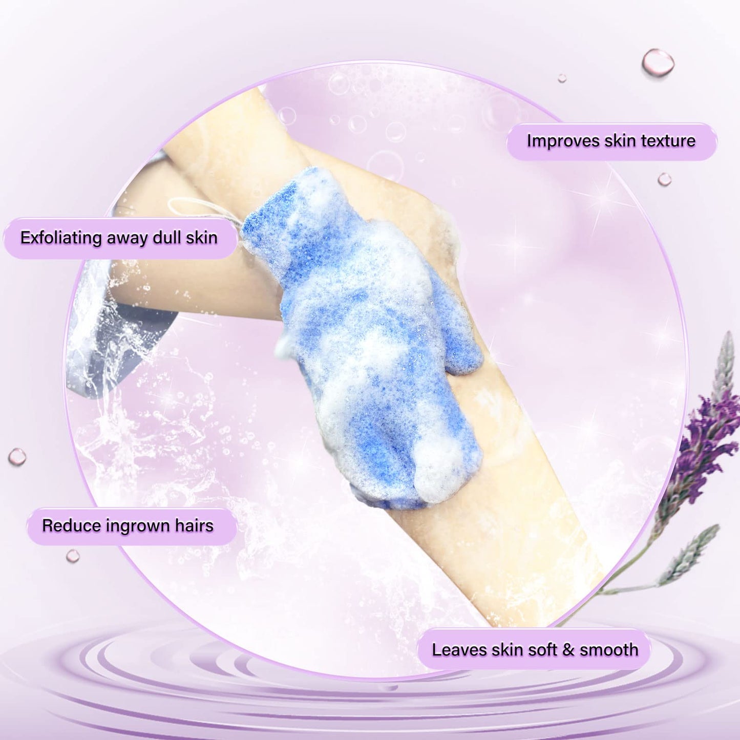 Evridwear Shower Exfoliating Mitts, Deep Cleanse Bathing Scrub Gloves Self Tan Scrubber Mitten Dead Skin Remover for Men and Women,1 Pair Moderate Beauty & Personal Care Evridwear