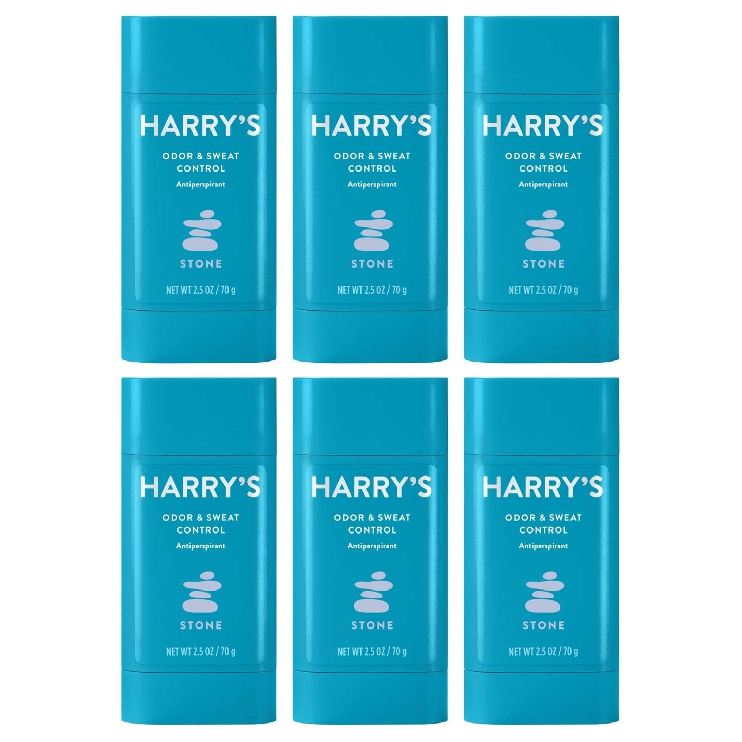 Harry's Deodorant & Antiperspirant - Odor & Sweat Control Antiperspirant for Men - Stone (6 Count) Beauty and Personal Care Harry's