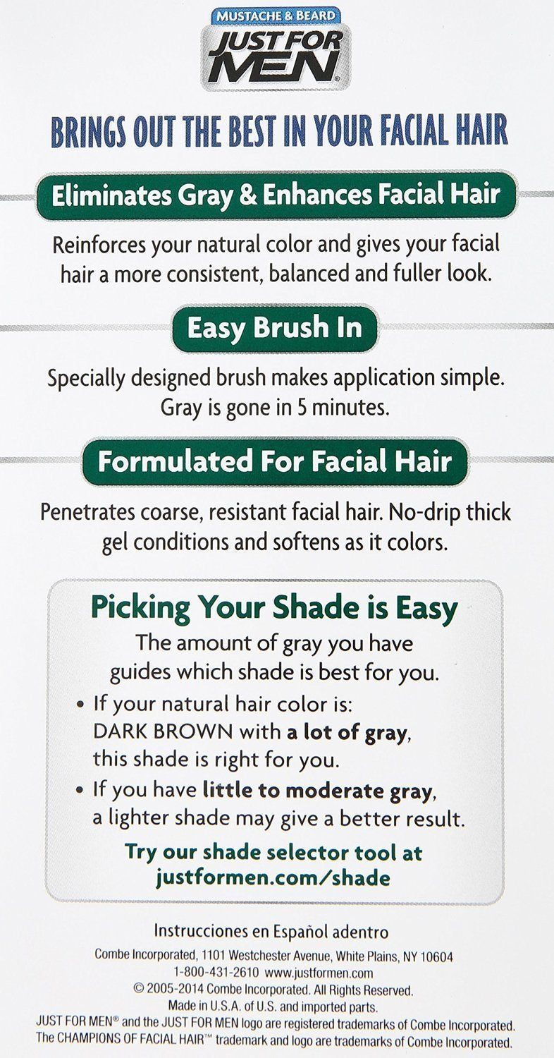 JUST FOR MEN Color Gel Mustache & Beard M-45, Dark Brown 1 Each (Pack of 2) Beauty & Personal Care Just for Men