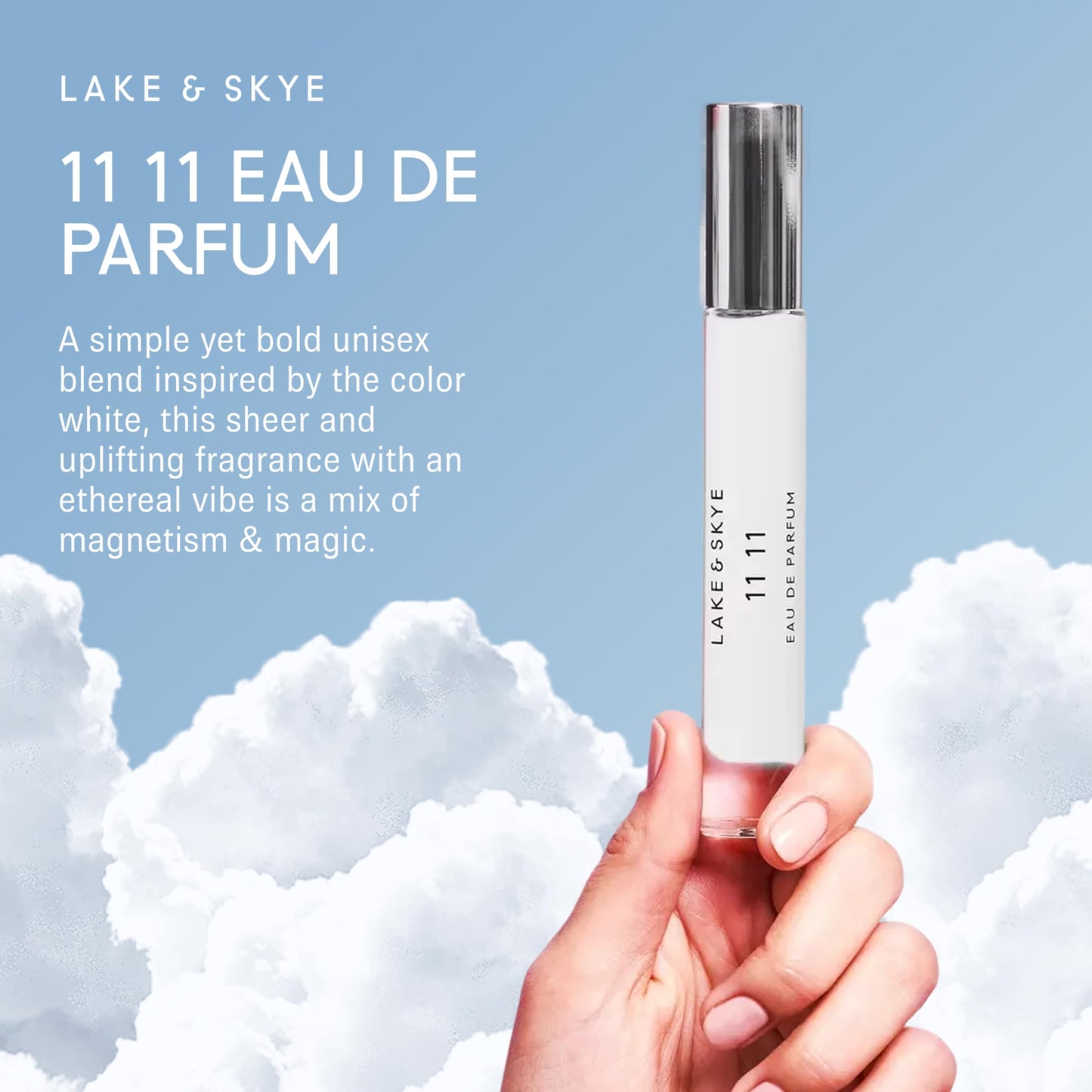 Lake & Skye 11 11 Eau de Parfum Travel Spray, Long Lasting Fragrance, 0.5 fl oz (15 ml) - Skin Musk, Clean, Vegan, Paraben-Free, Cruelty-Free Beauty & Personal Care Lake & Skye