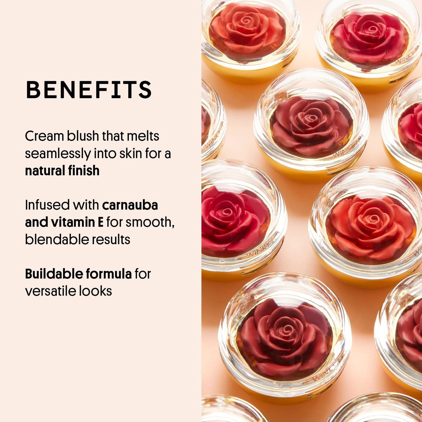 Winky Lux Cheeky Rose Cream Blush - High Pigment, Weightless Color for Cheeks, Effortlessly Blendable Makeup with Vitamin E, Warm Toned Rose, Crown Beauty & Personal Care Winky Lux