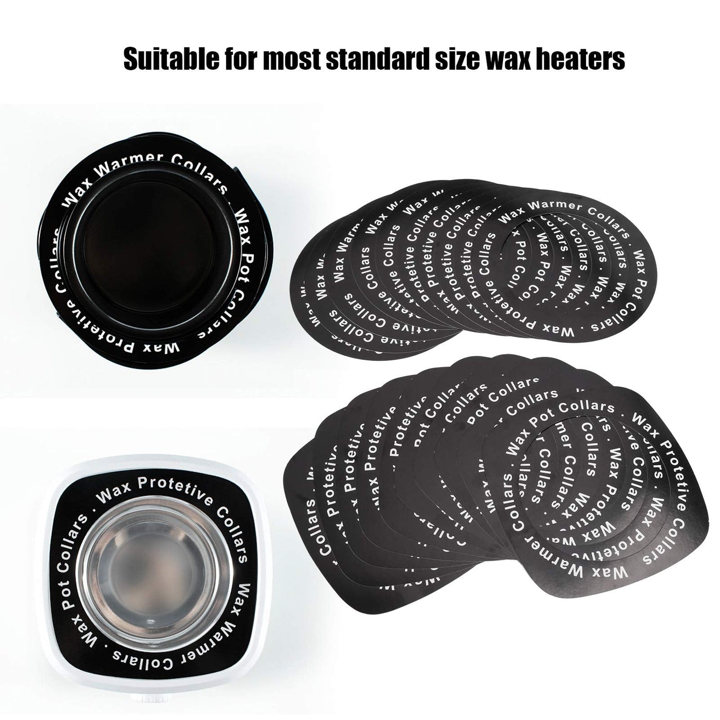 100pcs Wax Collars for Wax Pot, Disposable Wax Warmer Liners, 50pcs Round+50pcs Quadrate Wax Warmer Collars Compatible with Most Wax Heaters Beauty and Personal Care ZJchao