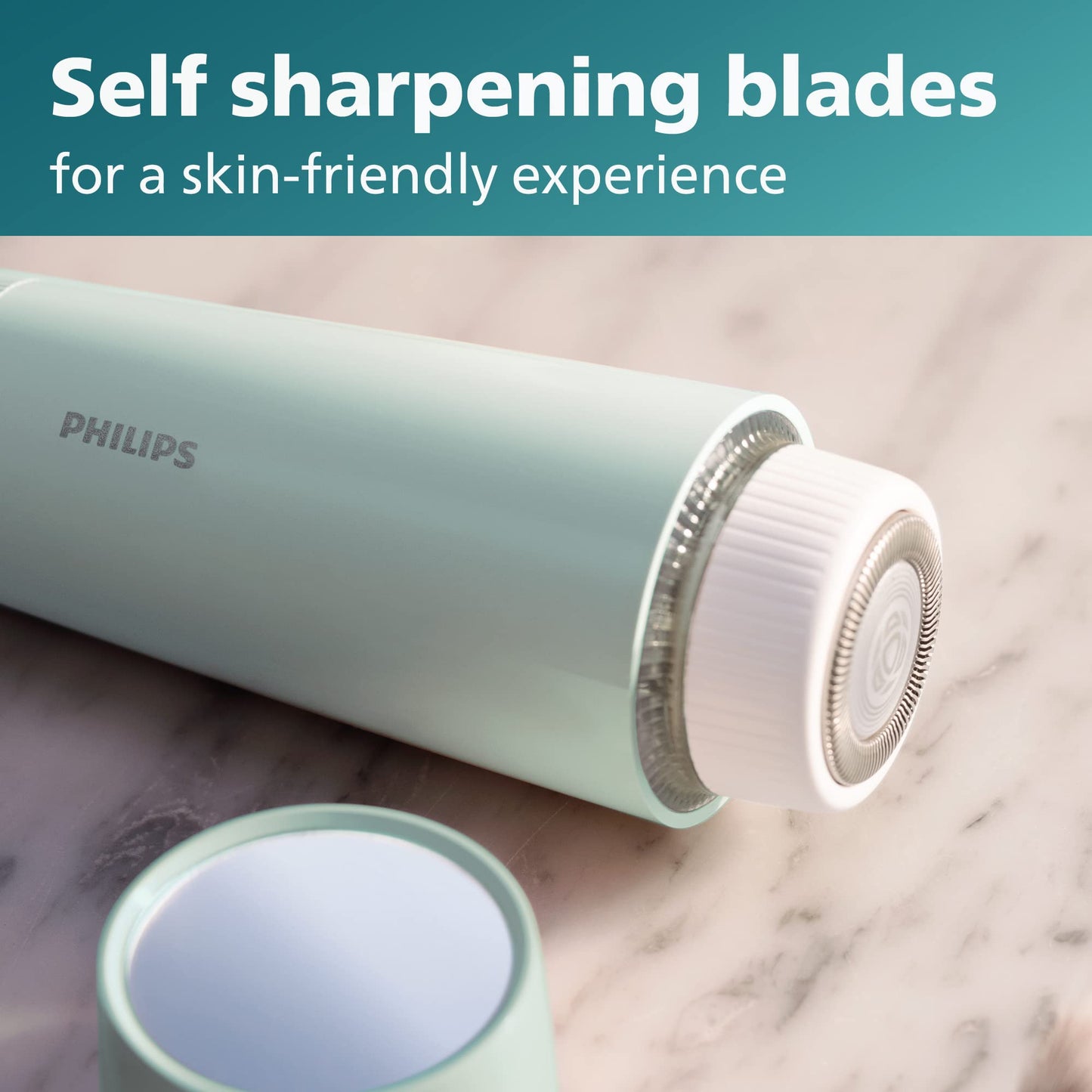 Philips Beauty Series 5000 Women’s Electric Shaver & Groomer, Cordless, Compact, Hypoallergenic, Gentle Hair Removal, Mint Green BRR474/00 Beauty & Personal Care Philips Beauty