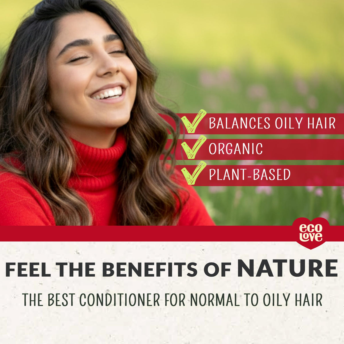 ecoLove Vegan Conditioner with Organic Tomato & Beet Extract, 17.6 oz