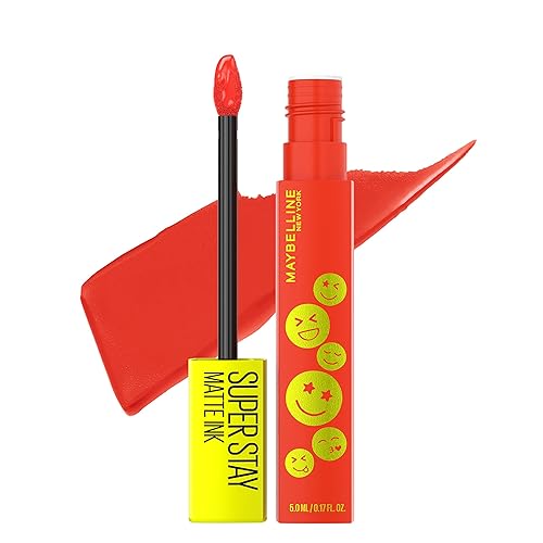 Maybelline Super Stay Matte Ink Liquid Lip Color, Moodmakers Lipstick Collection, Long Lasting, Transfer Proof Lip Makeup, Pleasure Seeker, Red, 1 Beauty & Personal Care MAYBELLINE