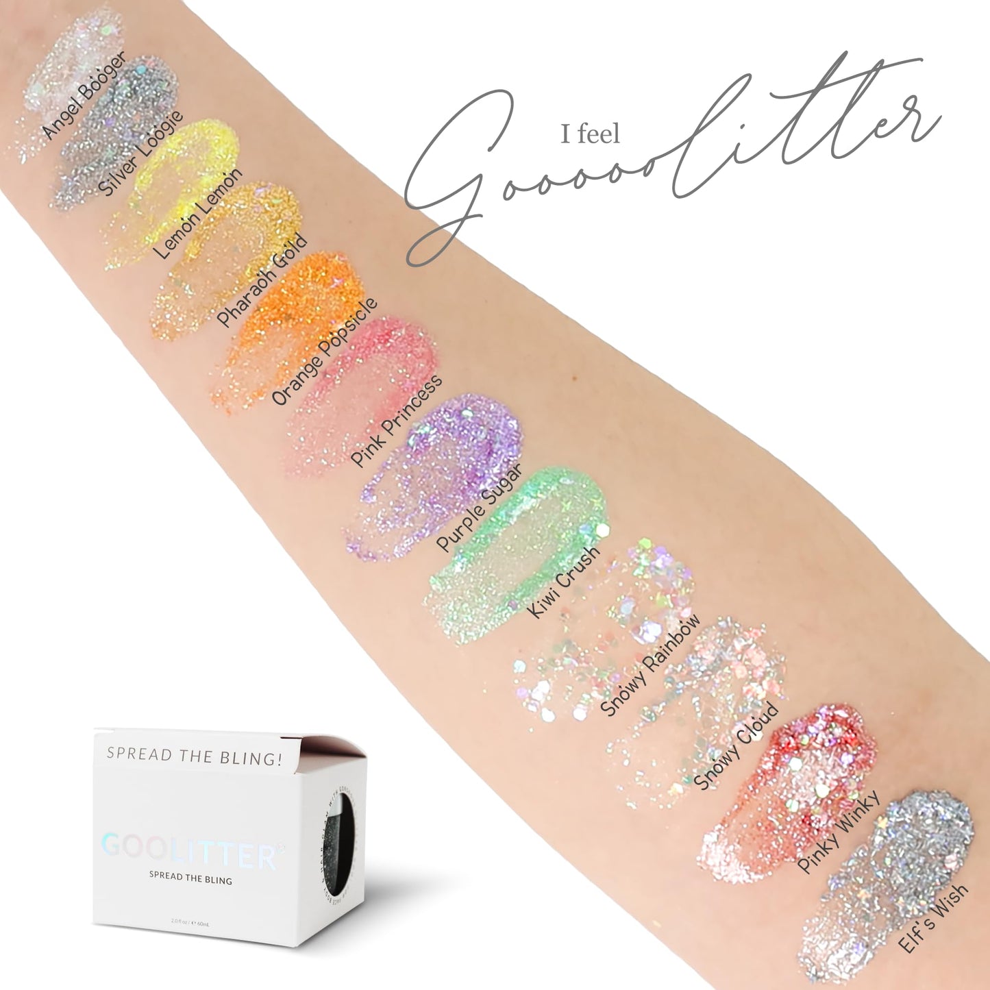 Goolitter Face, Body & Hair Holographic Clear White Glitter Gel [Snowy Cloud] 2oz (60mL) | Chunky | K-Beauty | Halloween, Festival, EDM, Rave, Party Beauty & Personal Care GOOLITTER