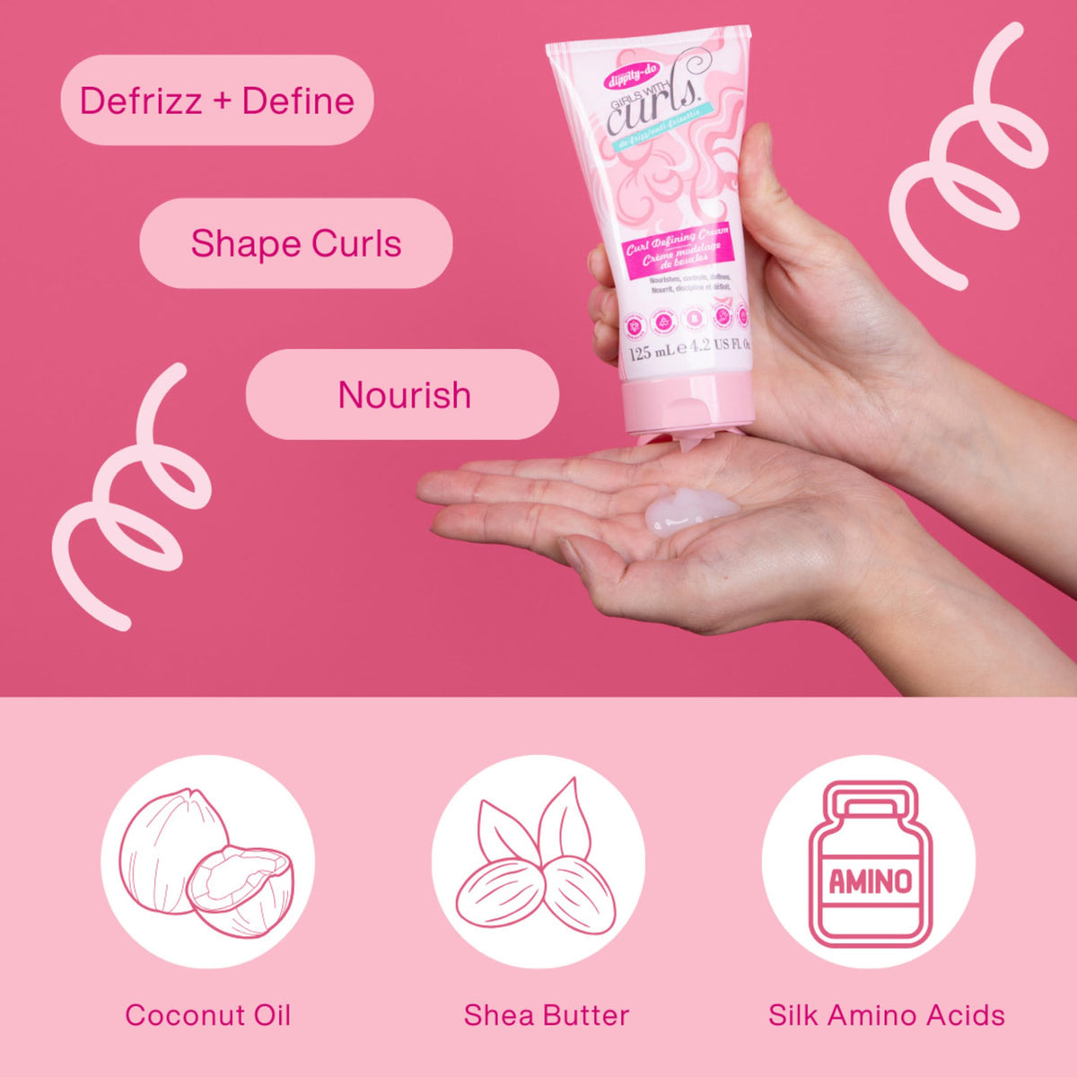 Dippity Do Girls With Curls Leave-In Curl Defining Cream, Anti-Frizz Styling for Curly & Wavy Hair, Smoothing Cream For Frizzy Hair, Shea Butter Beauty & Personal Care Dippity Do