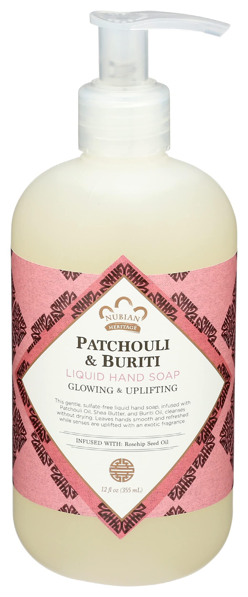 NUBIAN HERITAGE Patchouli and Buriti Liquid Hand Soap, 12 FZ Beauty & Personal Care Nubian Heritage