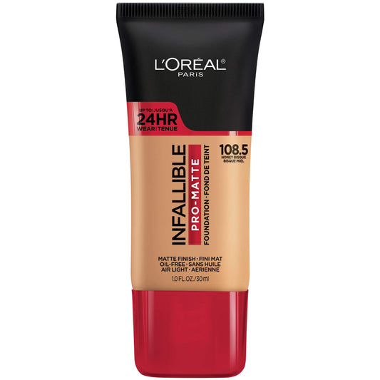 L'Oreal Paris Cosmetics Makeup Infallible Pro-Matte Liquid Longwear Foundation, Honey Bisque, 1 fl oz