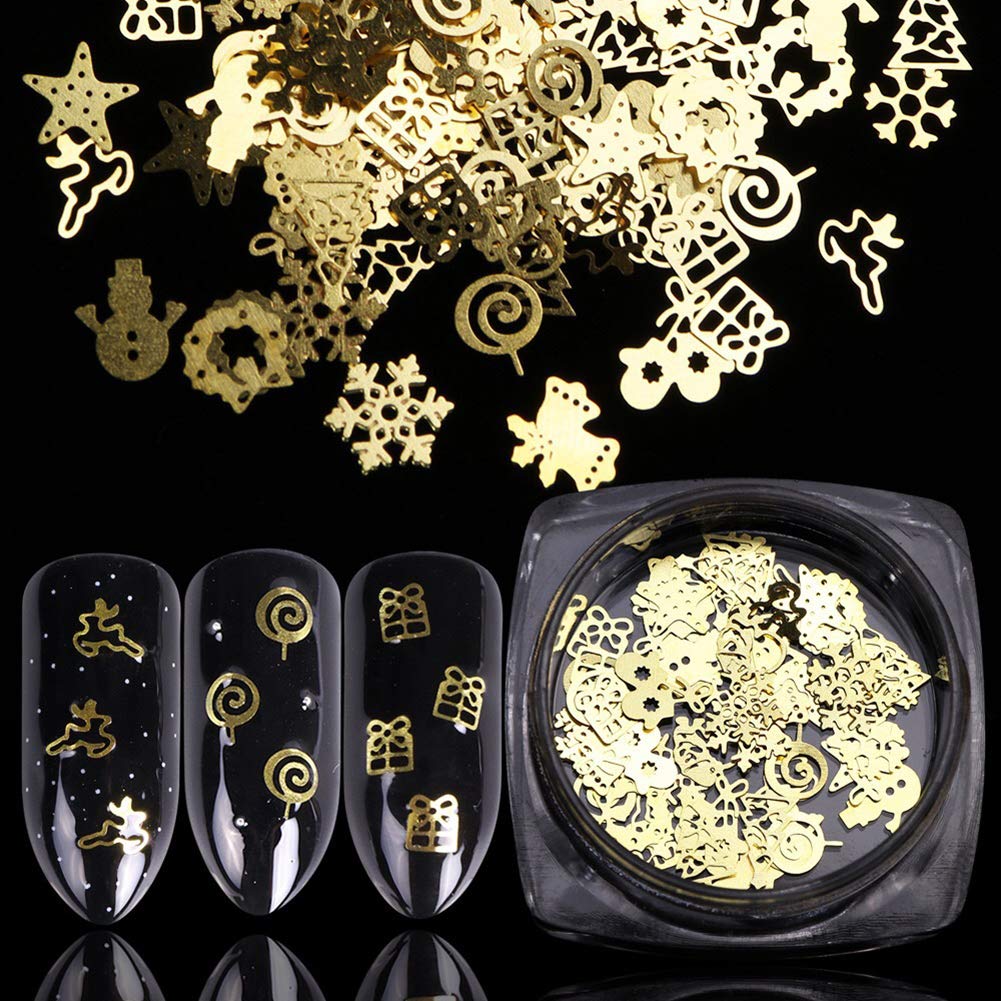 Simliber 1 Sets/3Boxes 3D Snowflake Sequins for Nail Art Decoration Glitter Set Sparkly DIY Nail Accessories Christmas Nail Designs Trendy Christmas Beauty & Personal Care Simliber