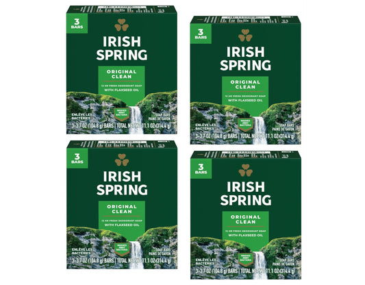 Irish Spring Deodorant Bar Soap, Original, 3.75 oz bars, 3 ea (Pack of 4) Beauty & Personal Care Irish Spring