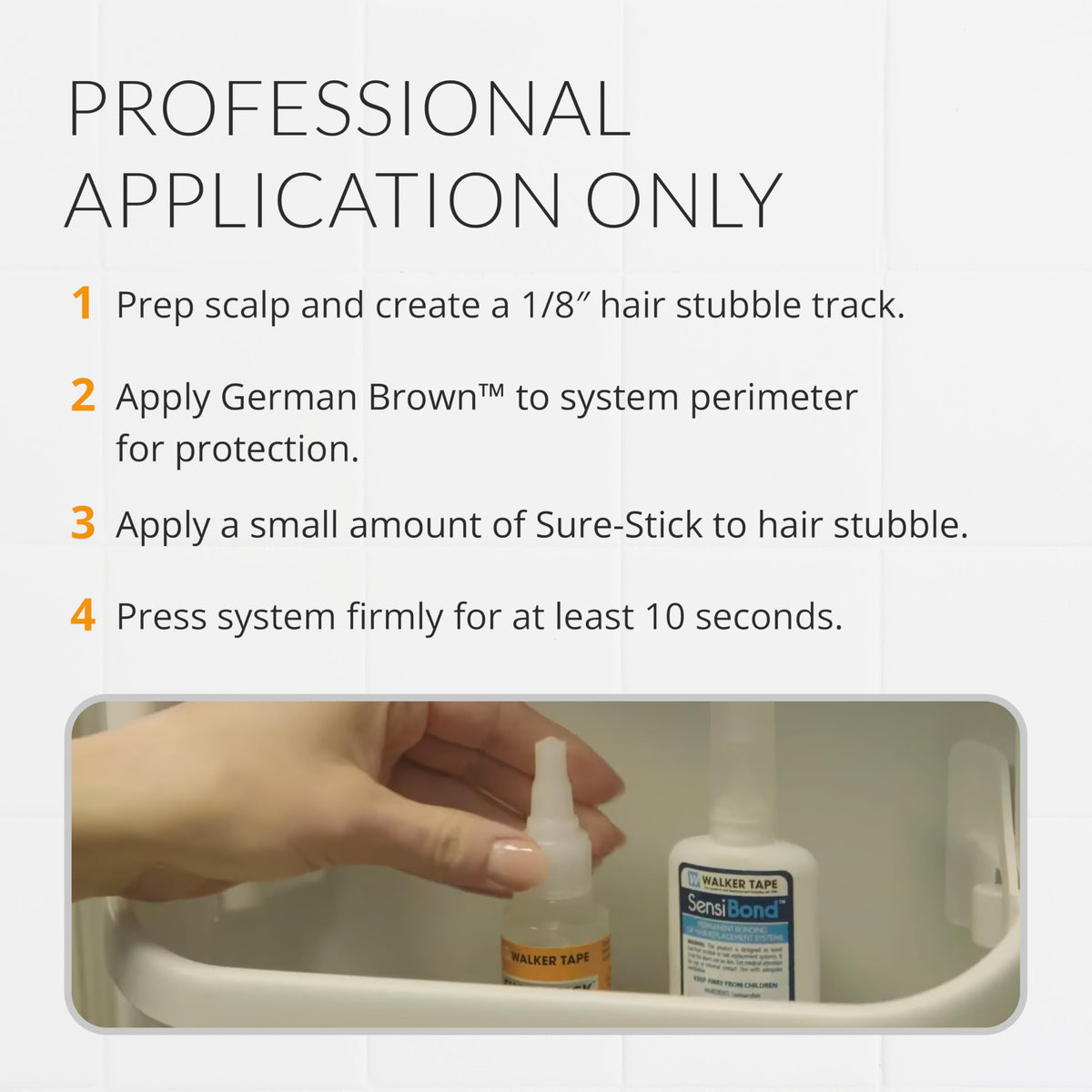 Sure-Stick Hard Bond Adhesive 1 fl oz Squeeze Bottle for Wig Tape, Lace Systems, Toupee Applications, Hair Tape Installs and Adhesive Strips Prep