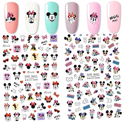 2Pieces 3D Mouse Nail Stickers Cute Kawaii Cartoon Nail Stikers Self-Adhesive Nail Decals for Women Girls Kids Nail Art Stickers (75+Decals) Beauty & Personal Care Emifunny
