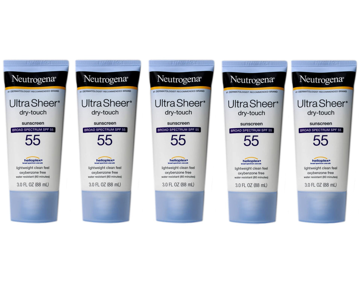 Neutrogena Ultra Sheer Dry-Touch Sunscreen SPF 55 3 oz (5 Pack) Beauty & Personal Care Pharmapacks