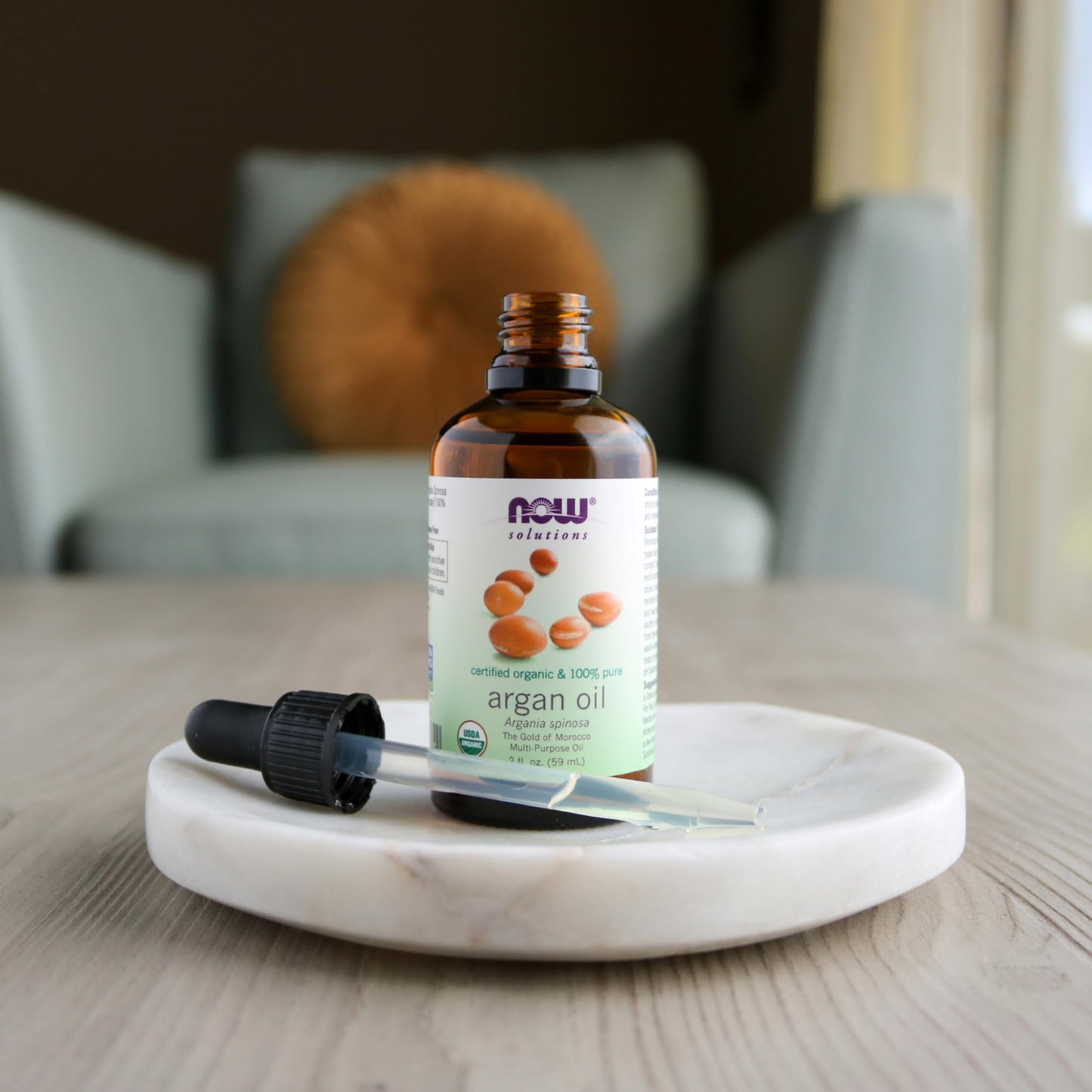 NOW Foods Solutions, Organic Argan Oil, Certified Organic and 100% Pure, "Gold of Morocco" Multi-Purpose Oil, 2-Ounce Beauty & Personal Care NOW Foods