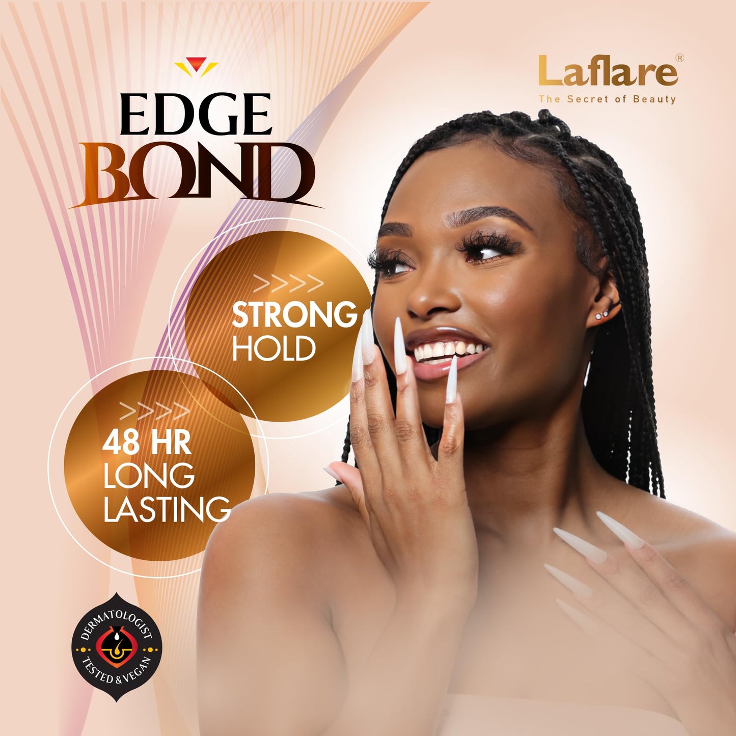 Laflare Edge control Extreme Hold Gel for Nature & kids Hair w Biotin & Coconut Oil Non-Greasy for All Hair type 100ml (Musk) Beauty & Personal Care Laflare