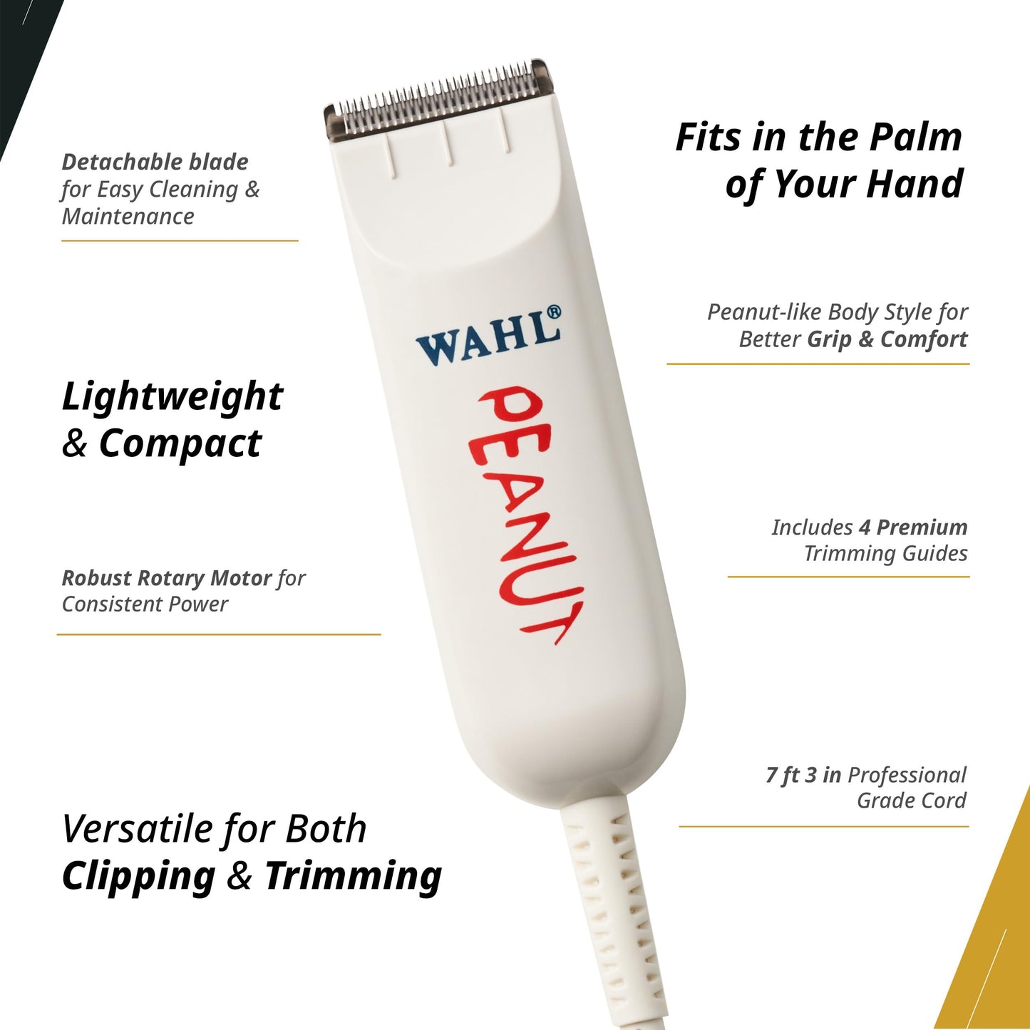 Wahl Professional Classic Peanut Trimmer Versatile Clippertrimmer Lightweight Corded Beauty and Personal Care Wahl Professional