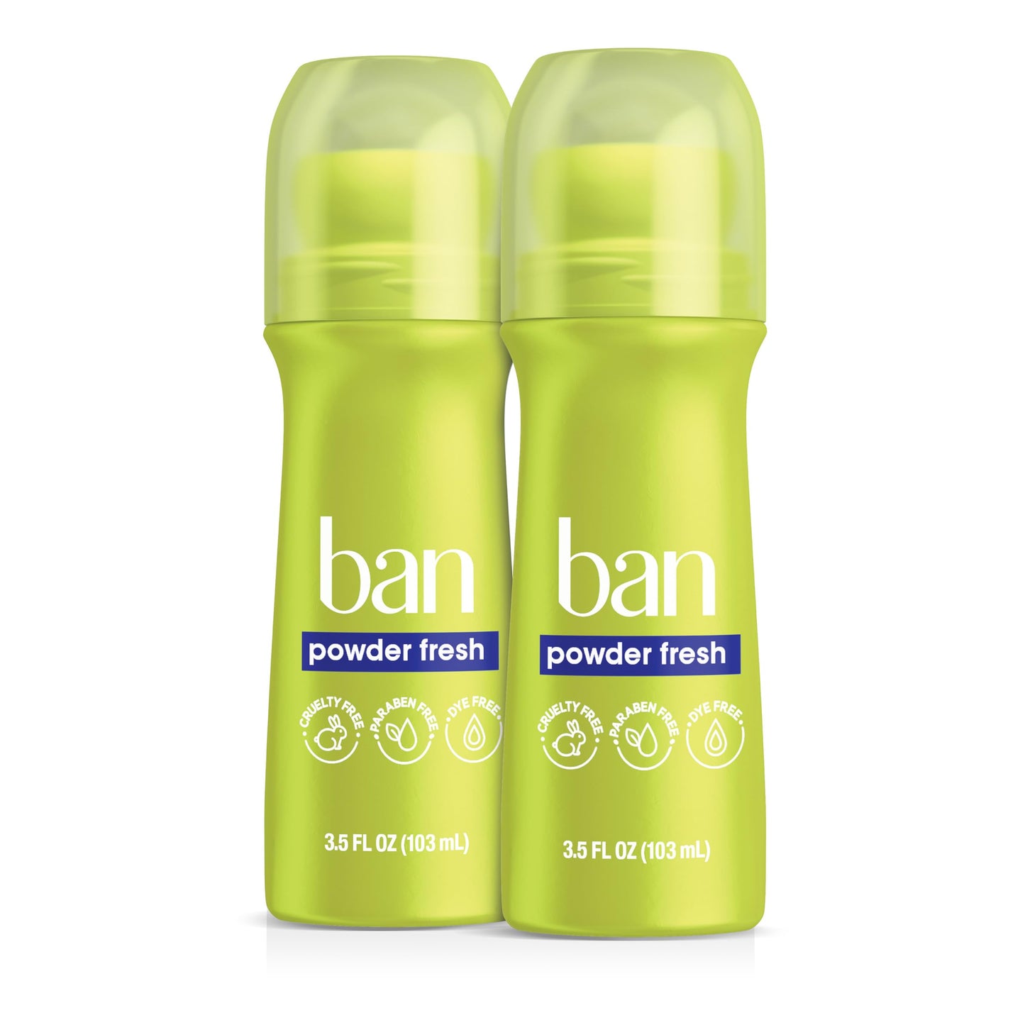 Ban Invisible Roll-on Antiperspirant Deodorant for Women and Men, 24-hour Underarm Odor & Sweat Protection, Powder Fresh, 3.5 Oz, Pack of 2 Beauty and Personal Care Ban