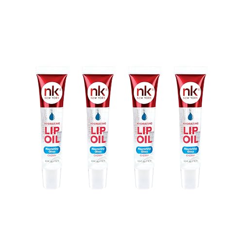 Nicka K Hydrating Lip Oil Nourishing Glass (CHERRY-4PK) Beauty & Personal Care NICKA K NEW YORK