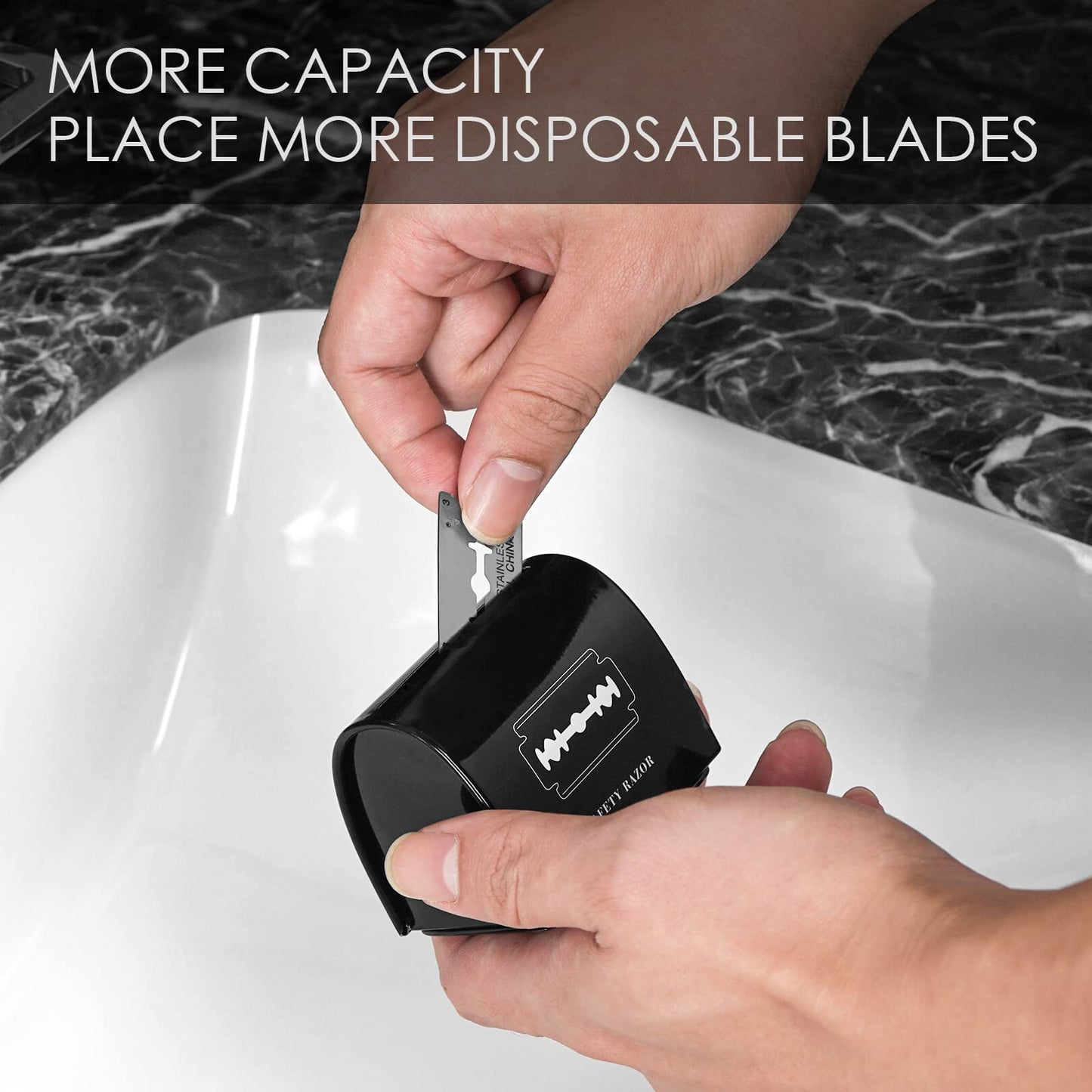 Linkidea 4 Pack Razor Blade Disposal Container, Safety Razor Blade Bank, Safe Razor Metal Disposal Case for Storing Used Wasted Blades (Black) Beauty and Personal Care Linkidea