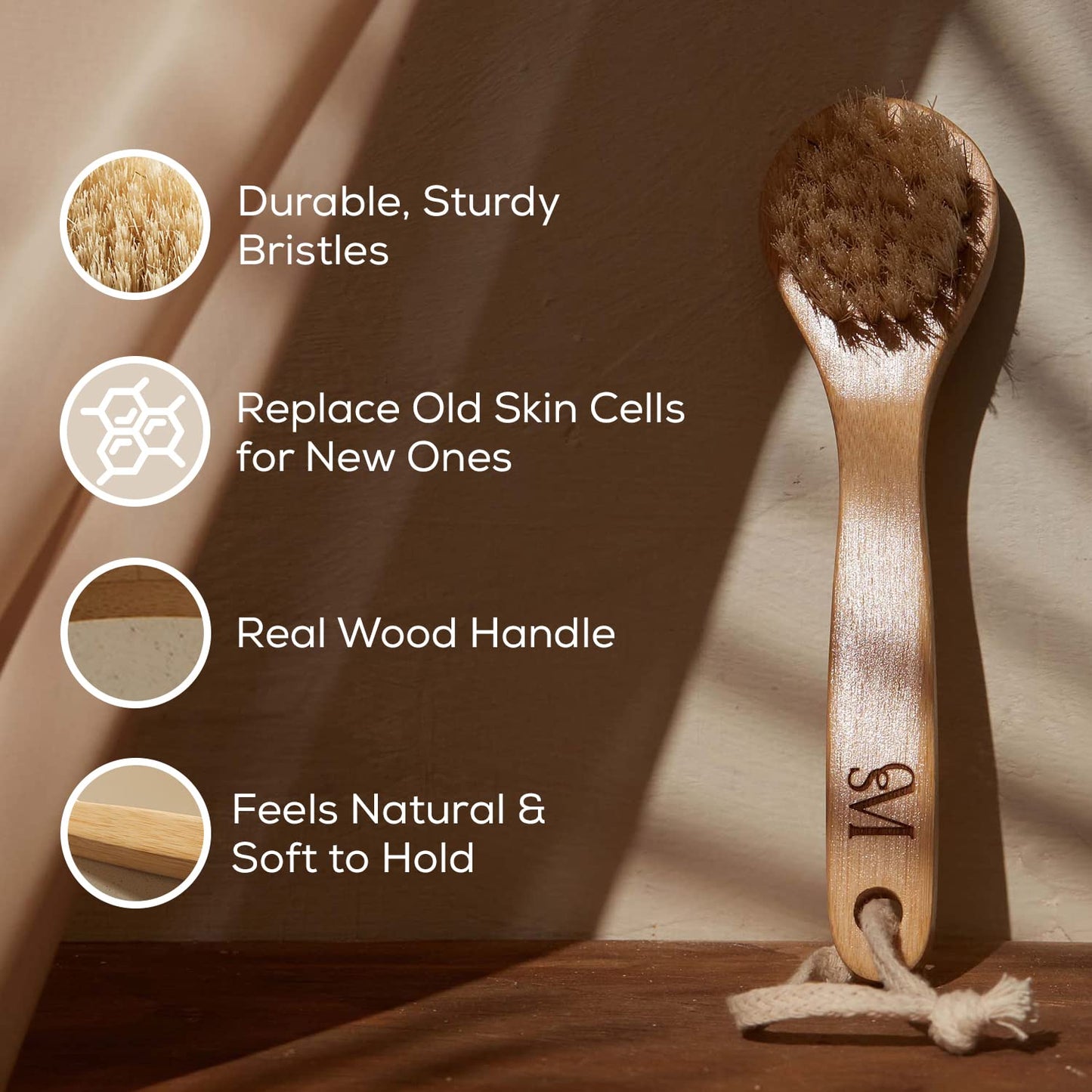 CSM Lymphatic Contour Face Brush - Natural Bristle Dry Brush for Face, Neck & Chest - Mini Facial Lymphatic Drainage Brush for Gentle Exfoliation Beauty & Personal Care C.S.M