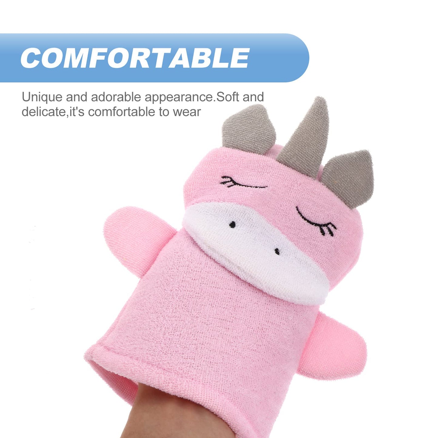 ARTIBETTER Cute Animal Bath Scrub Gloves for Kids - 3 Pack Toddler Bath Mitts Washcloths - Soft Wash Sponge for Baby Bathing Beauty and Personal Care ARTIBETTER