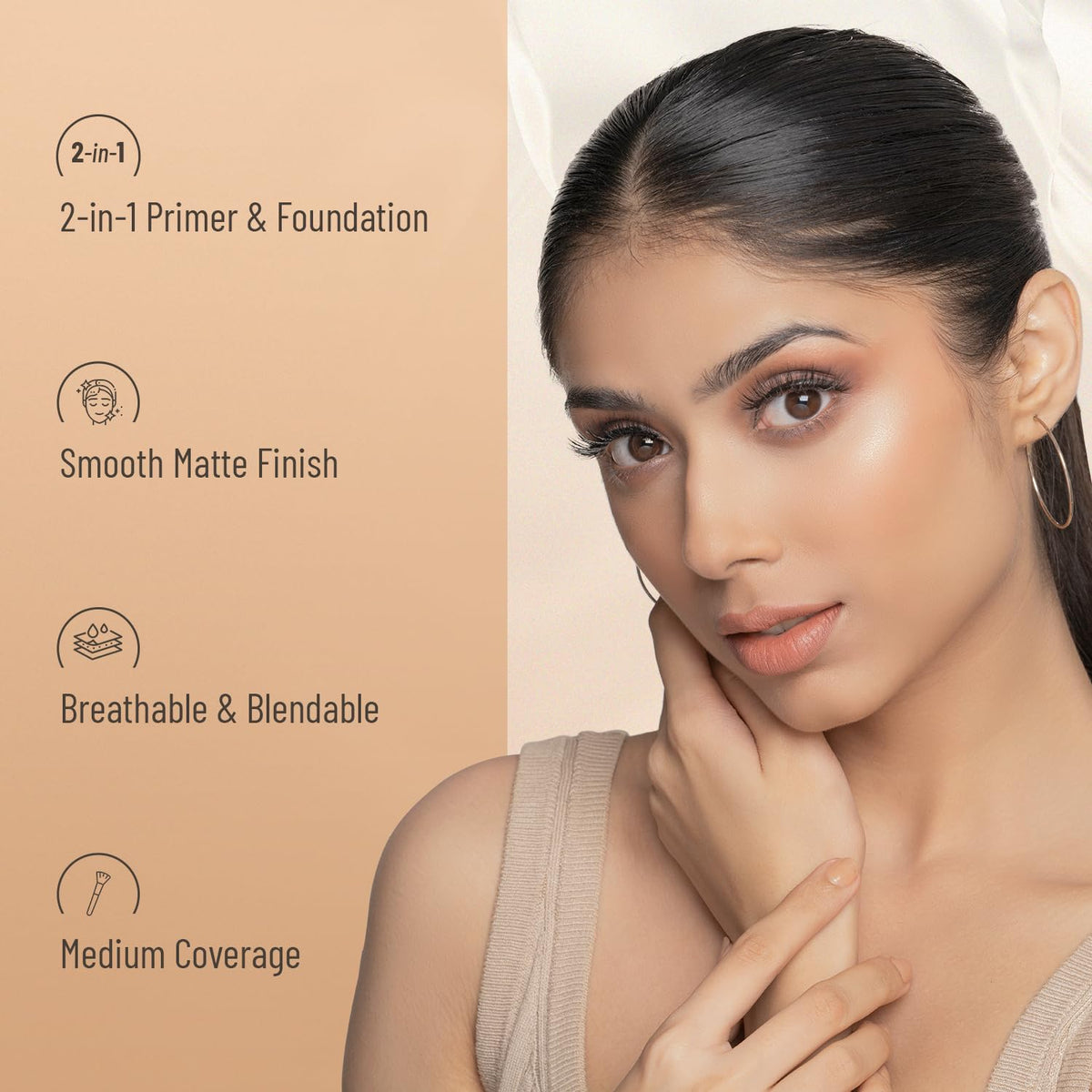 Swiss Beauty Primer Mousse Foundation Weightless Smooth & Velvet Touch, Face Makeup, Rose Blush, 30ml