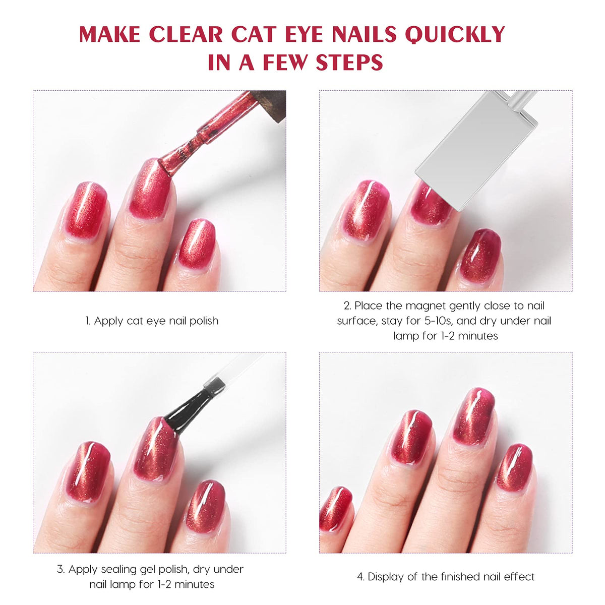 Frcolor Double-head Magic Magnet Stick For 3D Magnetic Cat Eye Gel Nail Polish Nail Art Manicure Tool Beauty & Personal Care FRCOLOR