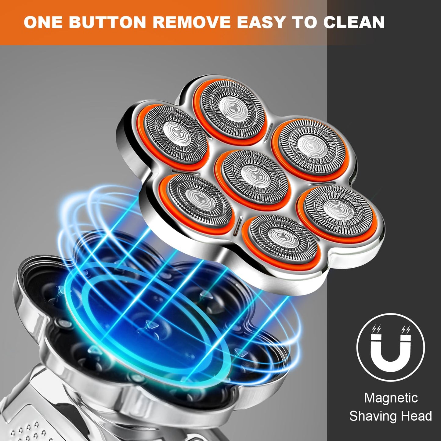 Head Shavers for Bald Men: 120min Long Time Use Rechargeable Electric Razor - Waterproof Wet Dry Shaving - Professional Grooming Kit for Balder Beauty and Personal Care YVTUTW