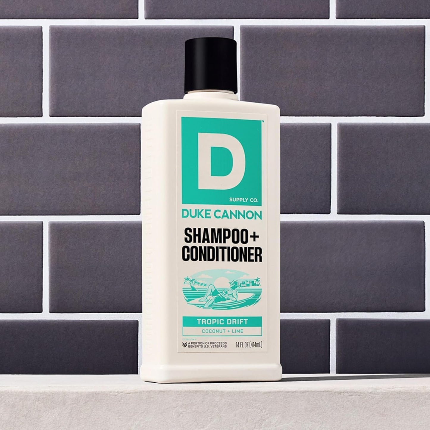 Duke Cannon Supply Co. Tropic Drift 2-in-1 Shampoo and Conditioner for Men - 14 fl oz - Coconut + Lime Scent - Made with Tea Tree Oil & Menthol Beauty & Personal Care Duke Cannon Supply Co.