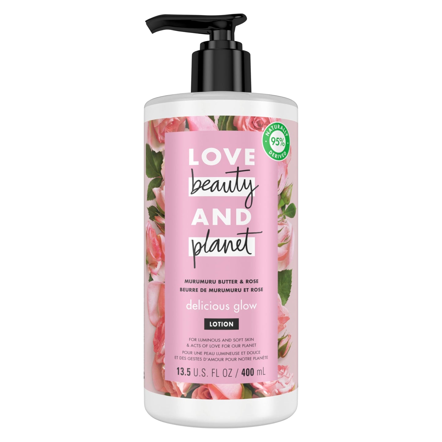 Love Beauty and Planet Delicious Glow Body Lotion Murumuru Butter & Rose for Soft, Glowing Skin Natural Ingredients, Plant-Based Moisturizers, Vegan Beauty & Personal Care Love Beauty And Planet