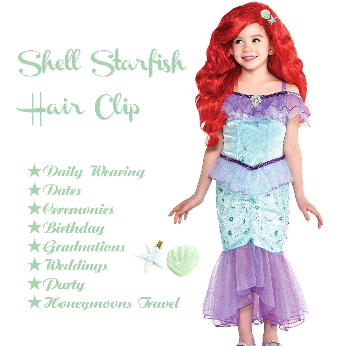 Shell Pearl Starfish Hair Clip Set for Women Girls, Acrylic Resin Alligator Hair Clips, Ladies and Girls Headwear Styling Tools Hair Accessories Beauty & Personal Care Diougens Lee