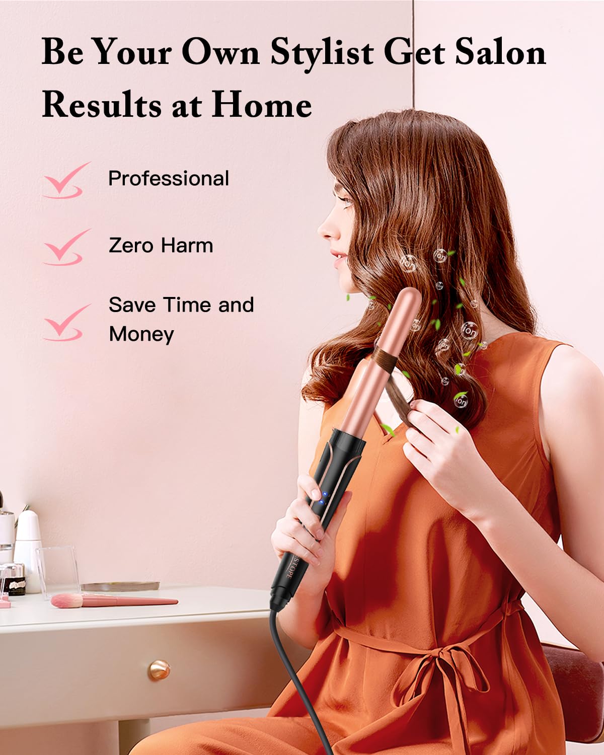 Waver Curling Iron Wand, BESTOPE PRO 5 in 1 Curling Wand Set with 3 Barrel Hair Crimper for Women, Fast Heating Hair Wand Curler in All Hair Type Beauty & Personal Care BESTOPE PRO