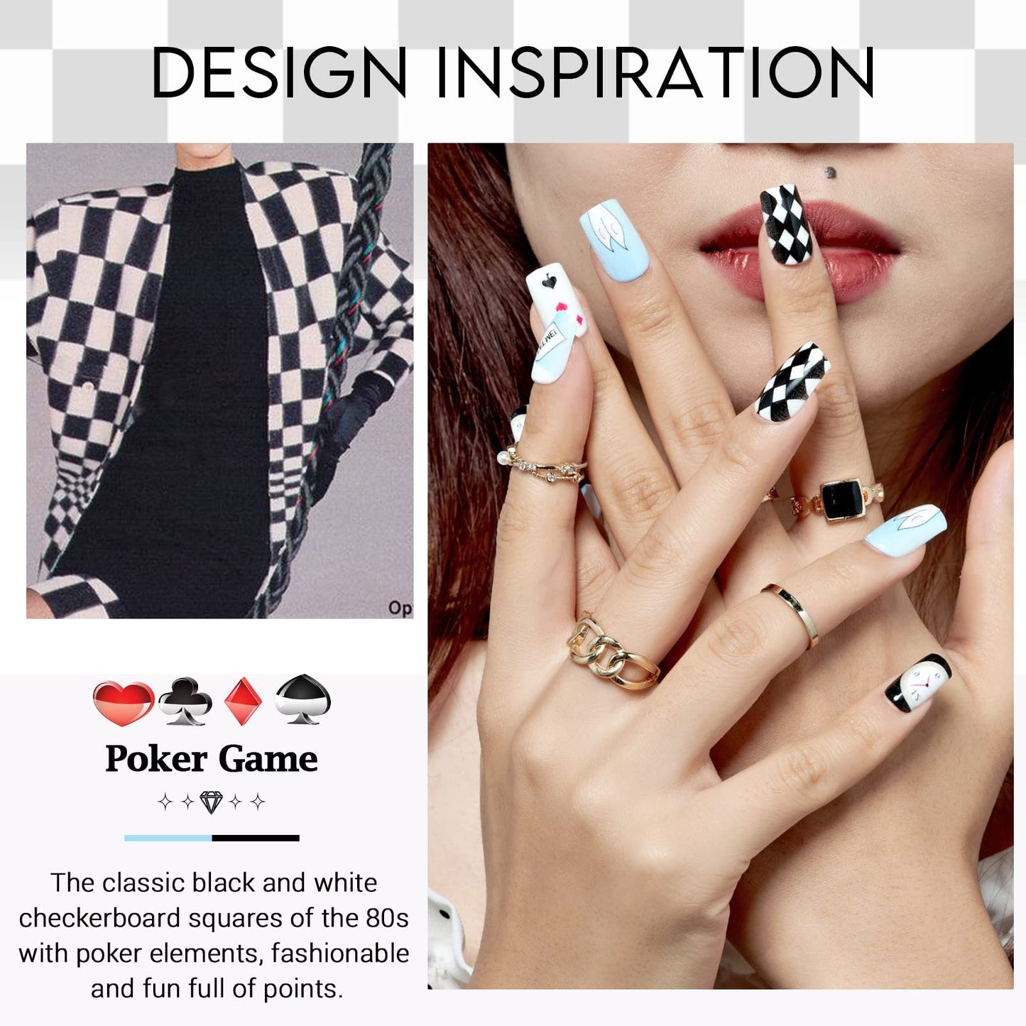 GLAMERMAID Dark Blue White Ombre Press on Nails Medium Square, Oil Painting Glossy Gel Stick on Fake Nals Short Square, Neutral Glue 0n Nails Kit Beauty & Personal Care GLAMERMAID