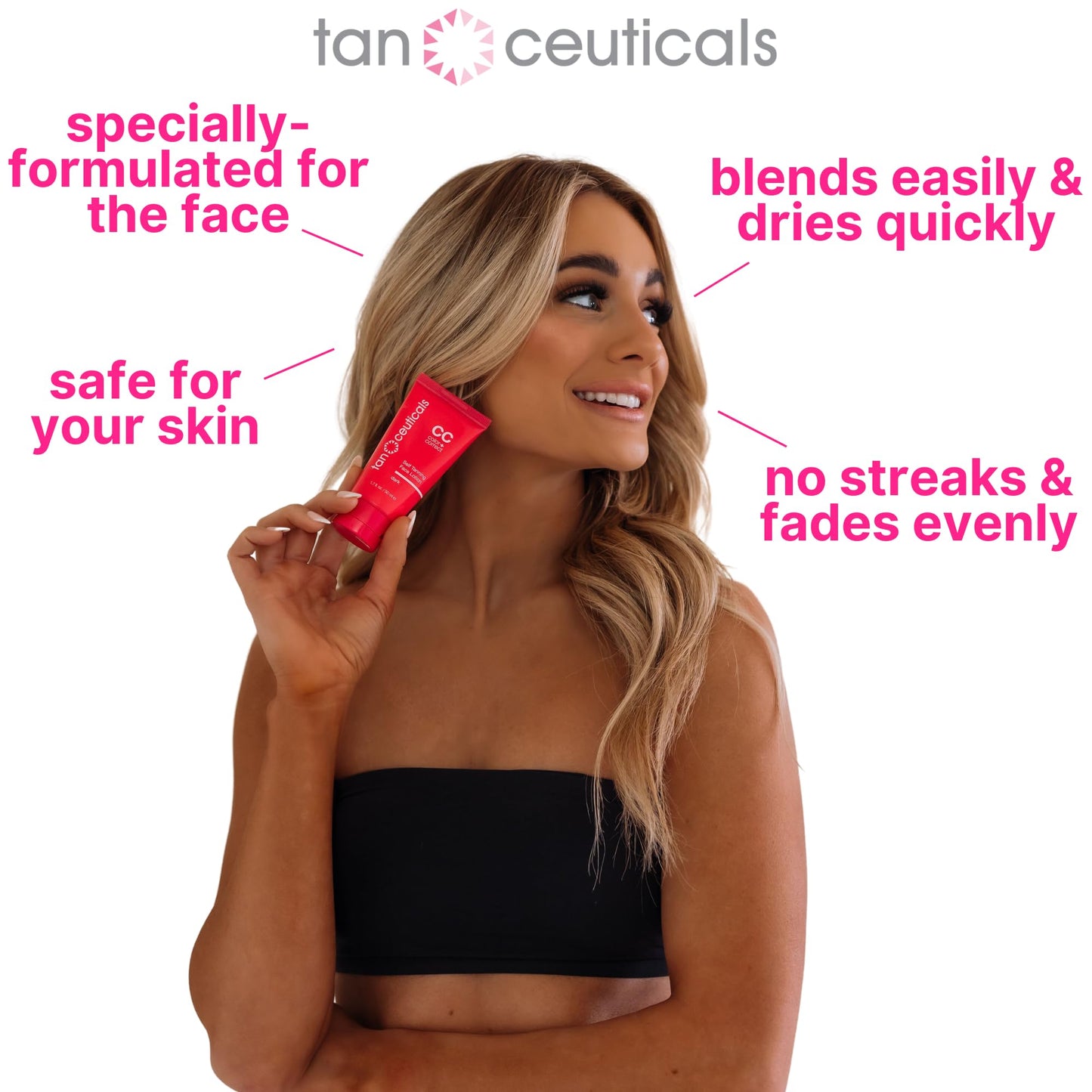 Tanceuticals Facial Self Tanner - Self Tanning Lotion for Face Gives Natural, Long Lasting Sunless Tan - Fresh Coconut Scent - Won’t Clog Pores or Beauty & Personal Care Tanceuticals