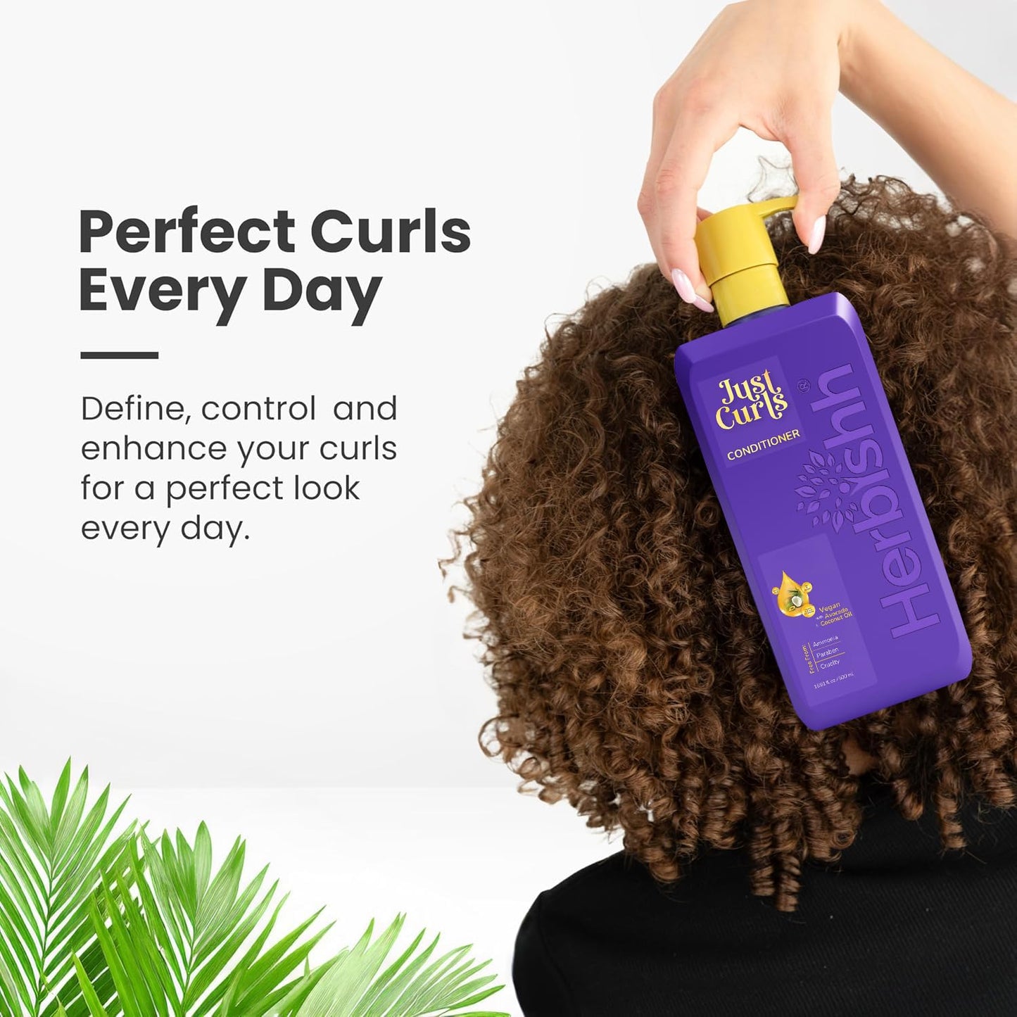 Herbishh Curly Hair Shampoo and Conditioner Set (16.91 oz Each) With Coconut & Avocado Oil for Wavy and Coily, Haircare for Women & Men, Curly Hair Beauty & Personal Care Herbishh