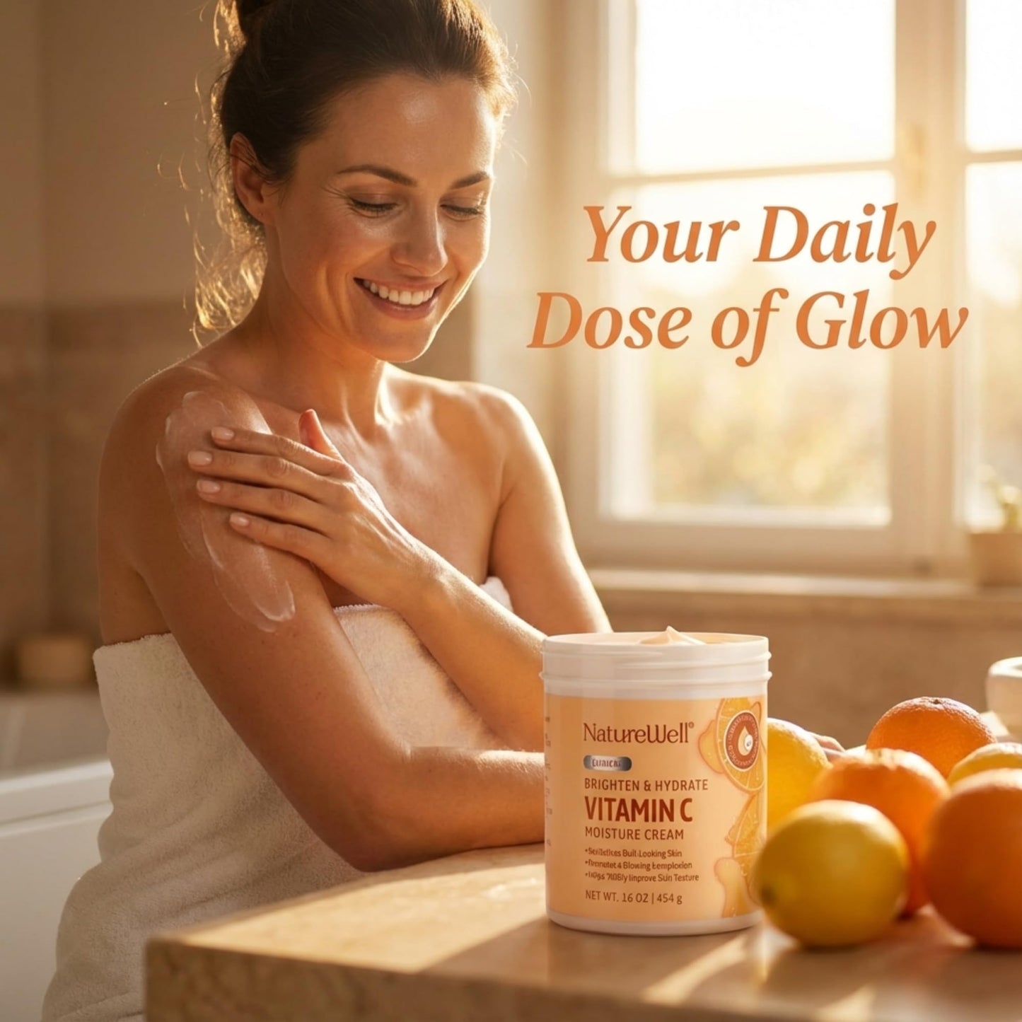 NATURE WELL Vitamin C Brightening Moisturizer Cream - Hydrating Face & Body Lotion with Coconut Oil, Helps Improve Uneven Skin Tone & Dark Spots Beauty & Personal Care NATURE WELL