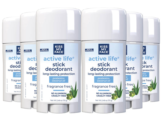 Kiss My Face Active Life Fragrance Free Deodorant, Aluminum Free Deodorant For Women And Men, With Added Grapefruit Seed Extract, Rosemary And Sage Beauty and Personal Care Kiss My Face