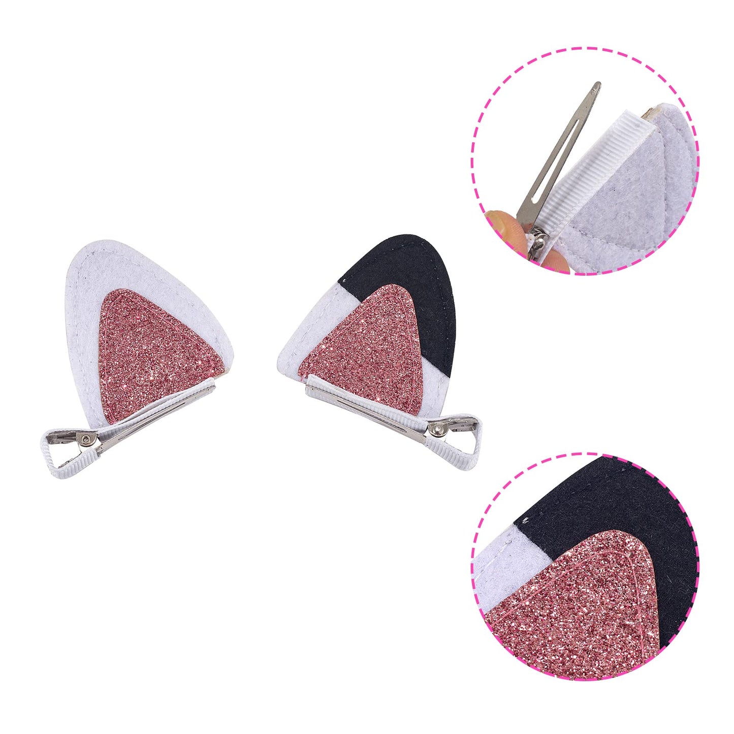 2 Pcs Cat Ears Hair Clips for Girls Cute Glitter Cat Ear Hair Pins Animal Hair Pins Barrettes for Girls Sparkly Alligator Hair Clips for Baby Girls Beauty & Personal Care GFLPO