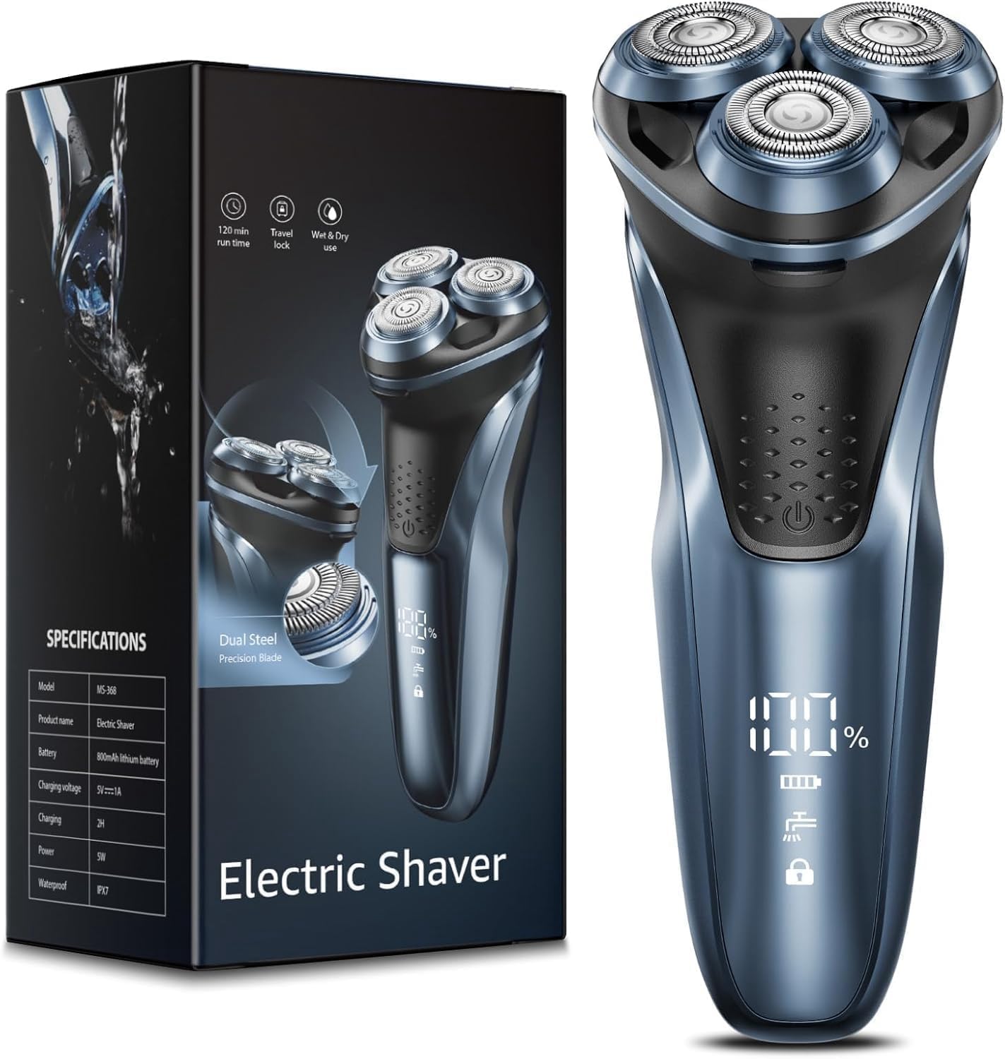 LONKEEN Travel Electric Razor for Men:5D Floating Head Shavers for Men, Smooth Shave Ready in Seconds - IPX7 Waterproof Wet or Dry, USB-C Beauty and Personal Care LONKEEN