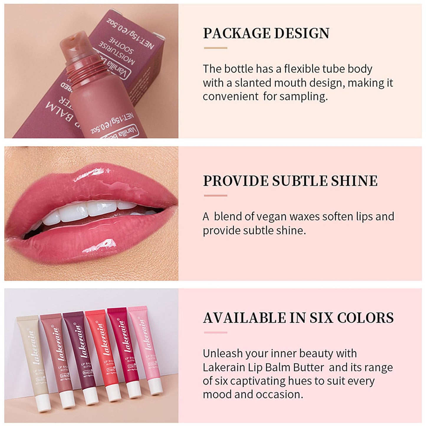 3 Color Glossy Lip Balm Butter Lip Gloss?Moisturizing Non Sticky High Shiny Finish Lip Glow Oil, Natural Plumping Lip Tint Lip Care & Repair Lip Mask Beauty and Personal Care LuckNest