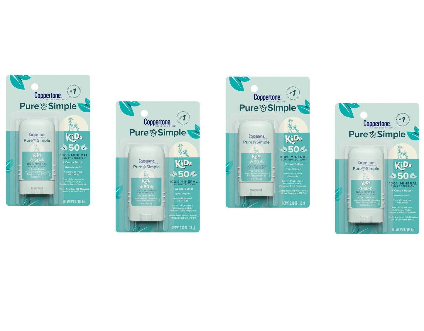 Coppertone Kids Sunscreen Stick Broad Spectrum SPF 50.46 Ounces Each (4) Beauty & Personal Care Coppertone