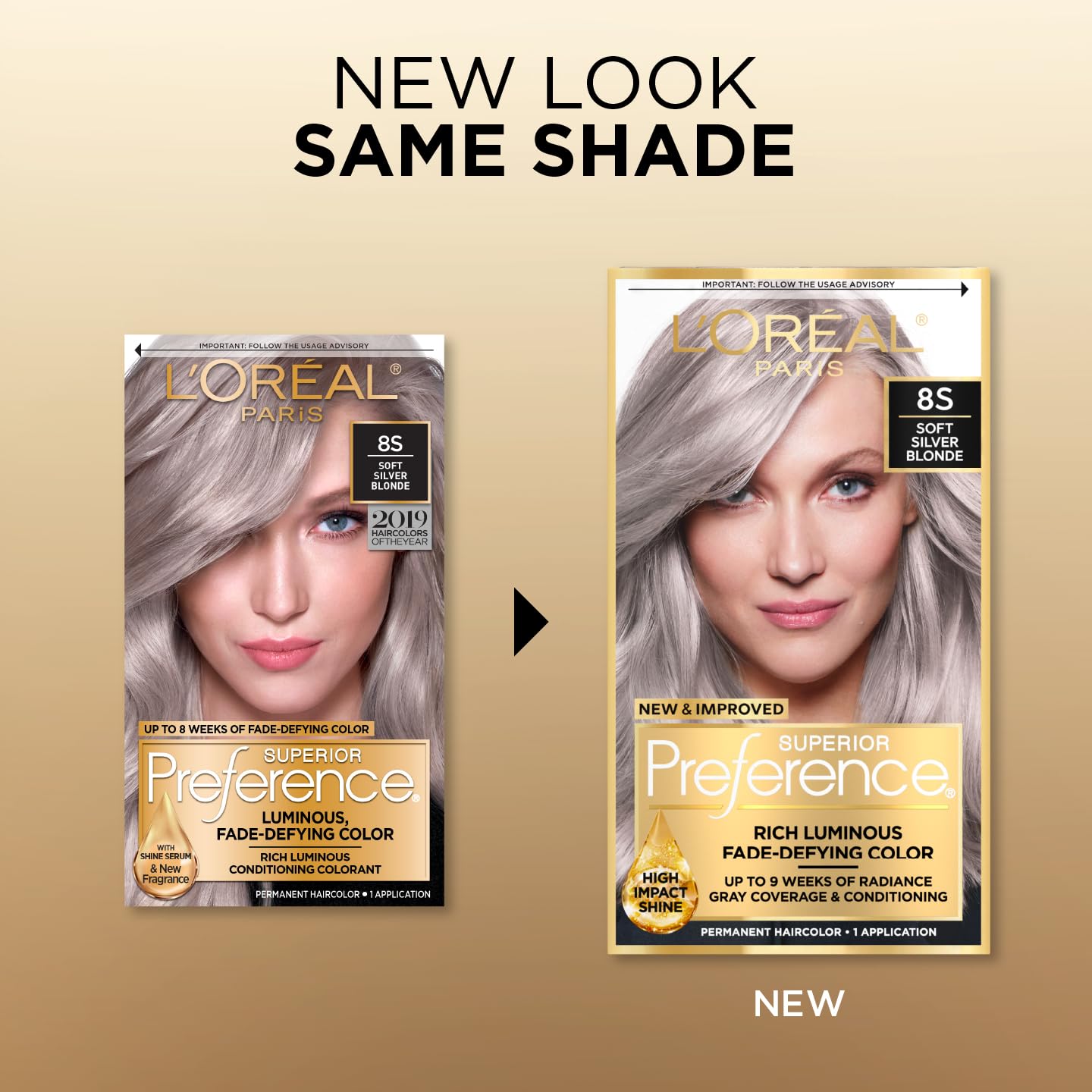 L'Oreal Paris Superior Preference Luminous Fade-Defying Permanent Hair Color, Hair Dye For Up to 9 Weeks of Radiance, Light Silver Blonde 8S, 1 Hair Beauty & Personal Care L'Oreal Paris