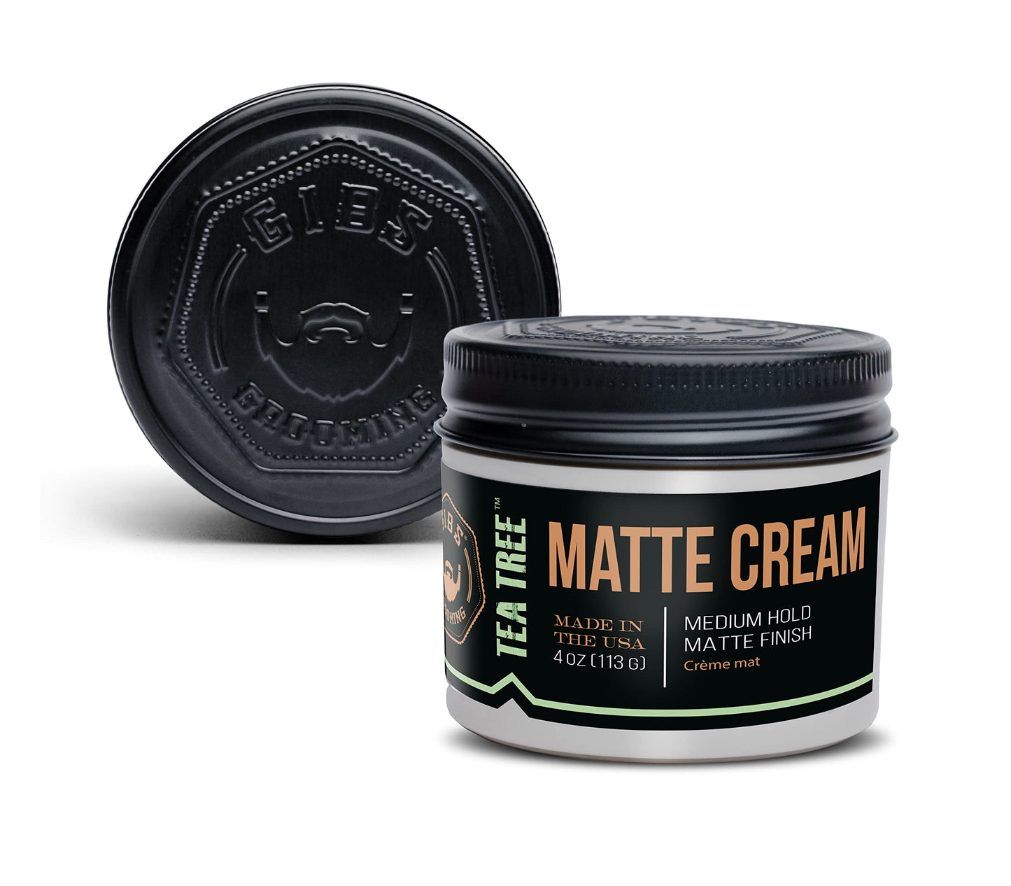 GIBS Tea Tree Matte Cream-Light/Medium Hold, Long Lasting Light Hold, Made in USA 4oz Beauty & Personal Care GIBS