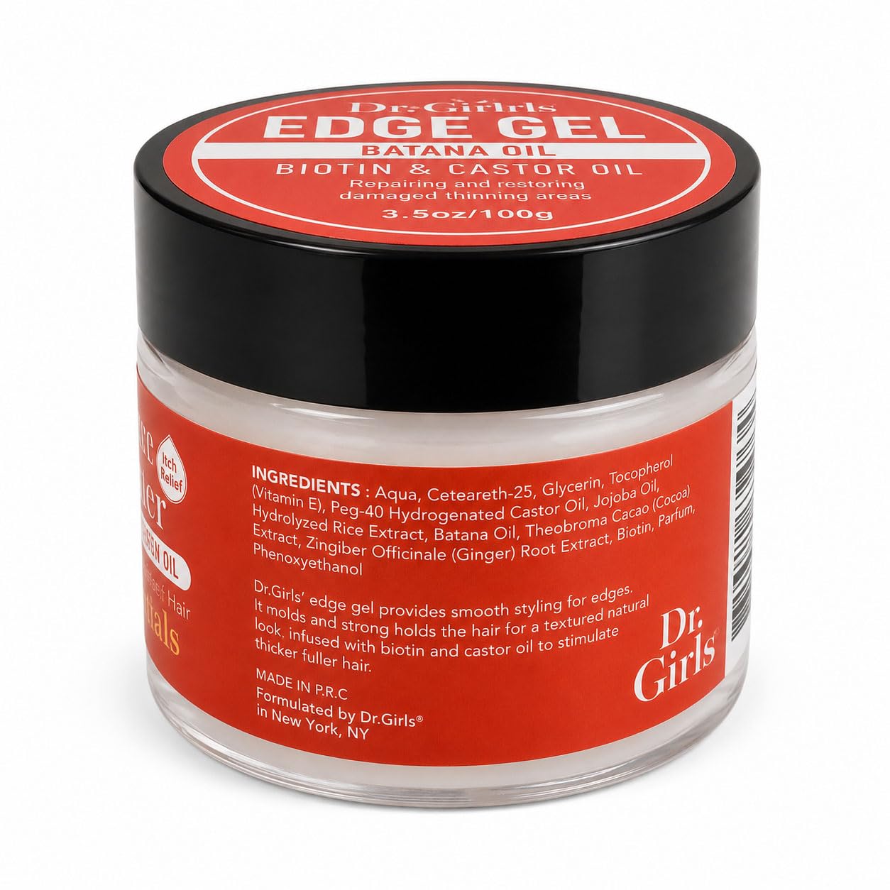 Dr. Girls Rice Water Edge Gel - Extra Mega Hold for Cornrows, Locs & Twists with Biotin, Castor Oil 3.5oz (BATANA OIL) Beauty & Personal Care R&B Collection