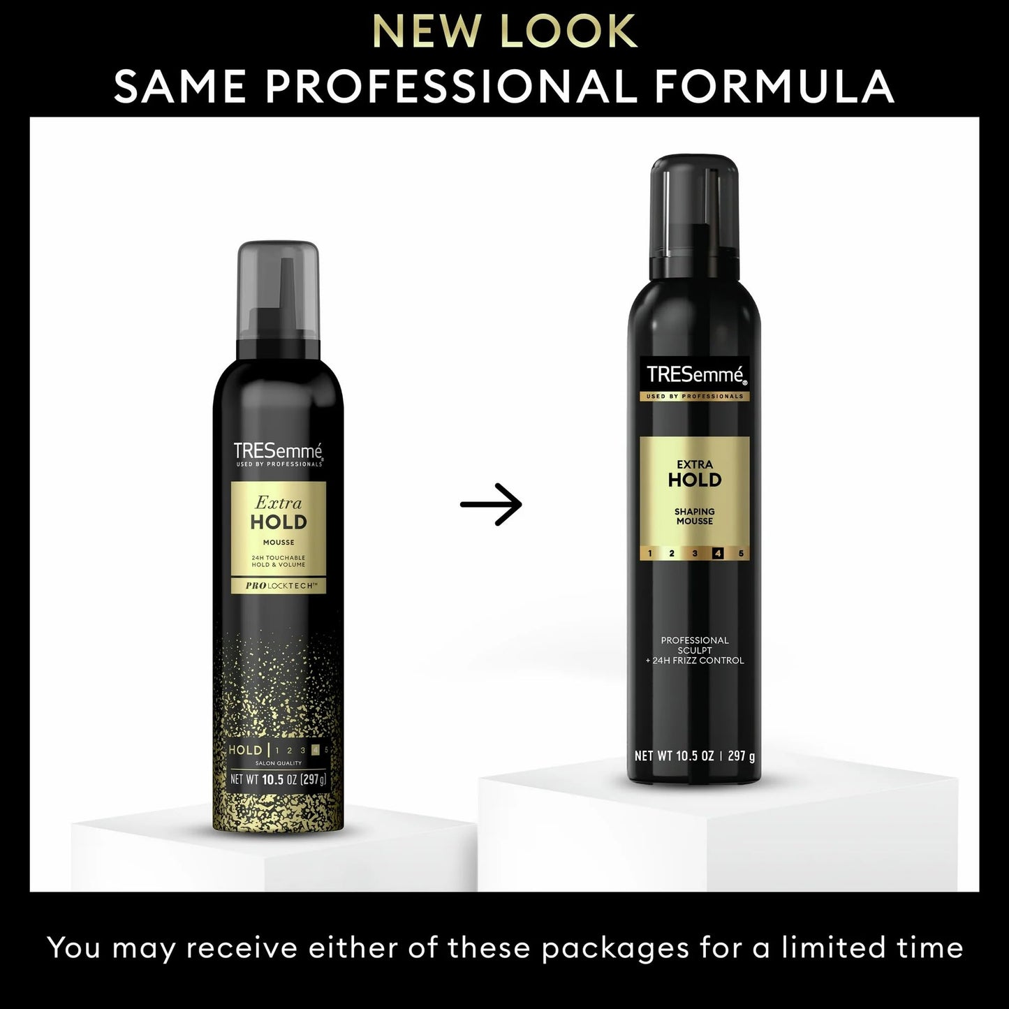 TRESemmé Extra Hold Hair Mousse For 24H Touchable Hold & Volume with Pro Lock Tech 10.5 FL Oz (1 Pack Packaging May Vary) Beauty & Personal Care TRESemmé