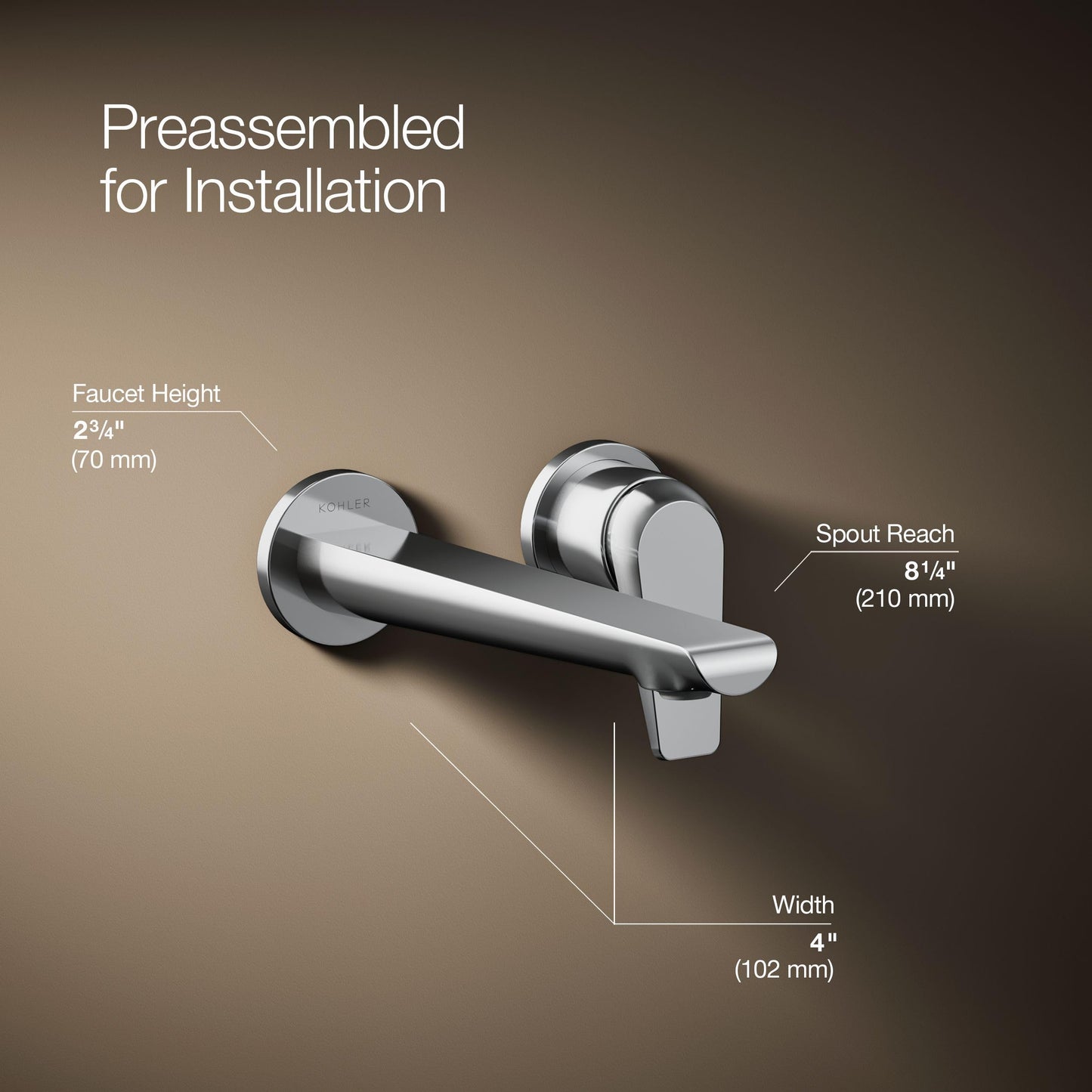 KOHLER K-97358-4-CP AVID™ 1 Handle WM LAV Faucet, Lever Beauty & Personal Care Kohler