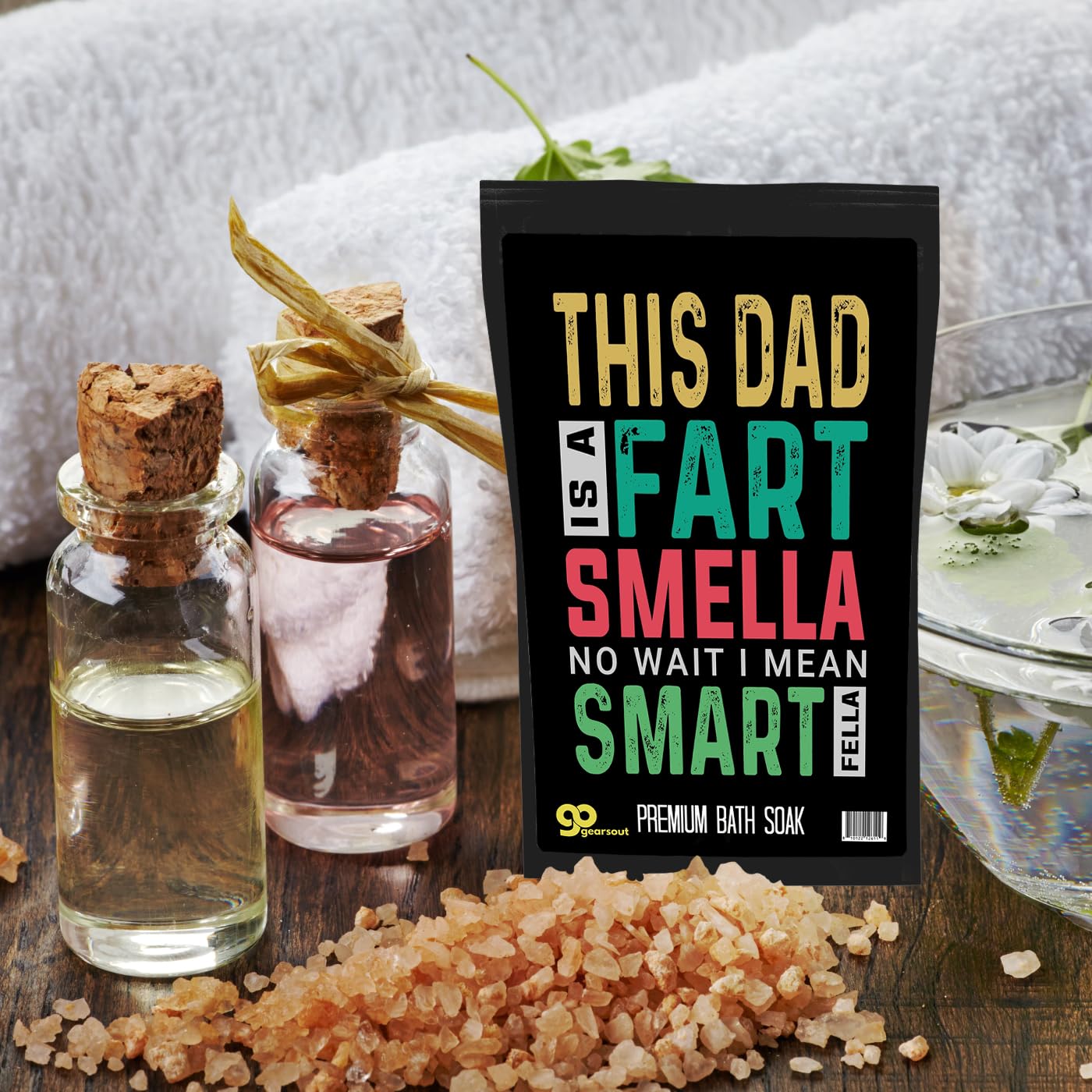 Dad is a Fart Smella Bath Soak Smart Fella Gag Gift for Father’s Day Men’s Bath Gifts Stocking Stuffers for Fathers and Grandpas Beauty and Personal Care Gears Out