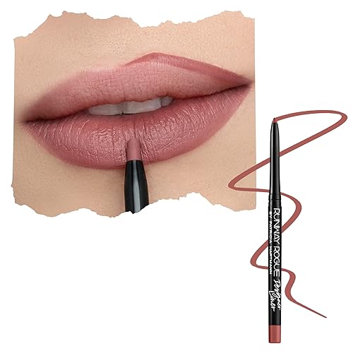 Runway Rogue Designer Liner Lip Pencil, Matte Medium Dusty-Rose Lip Liner Pencil and Lip Liner Sharpener, ‘Work It Babe’ Beauty & Personal Care Runway Rogue